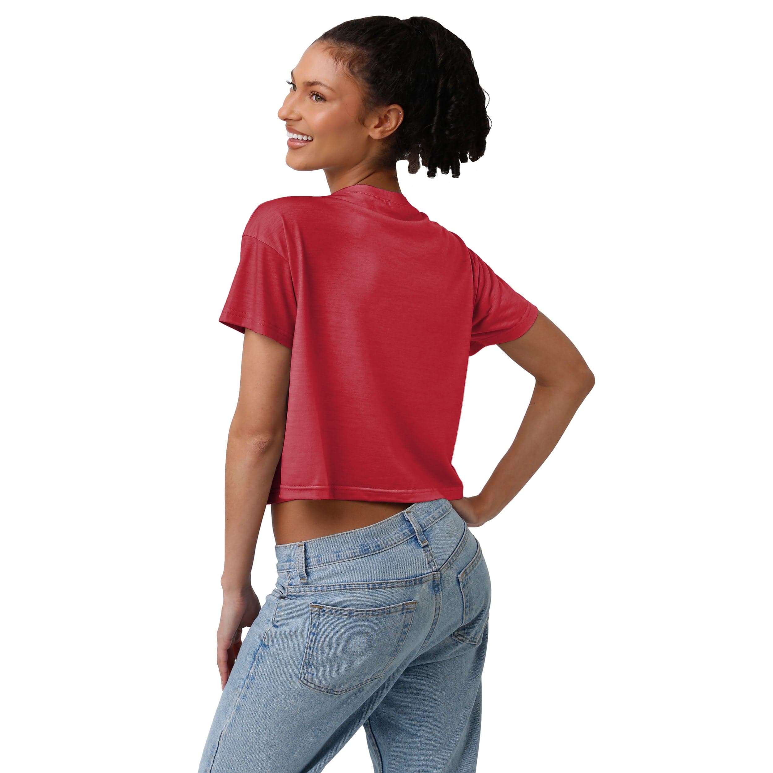 San Francisco 49ers NFL Womens Solid Big Logo Crop Top - Image 2