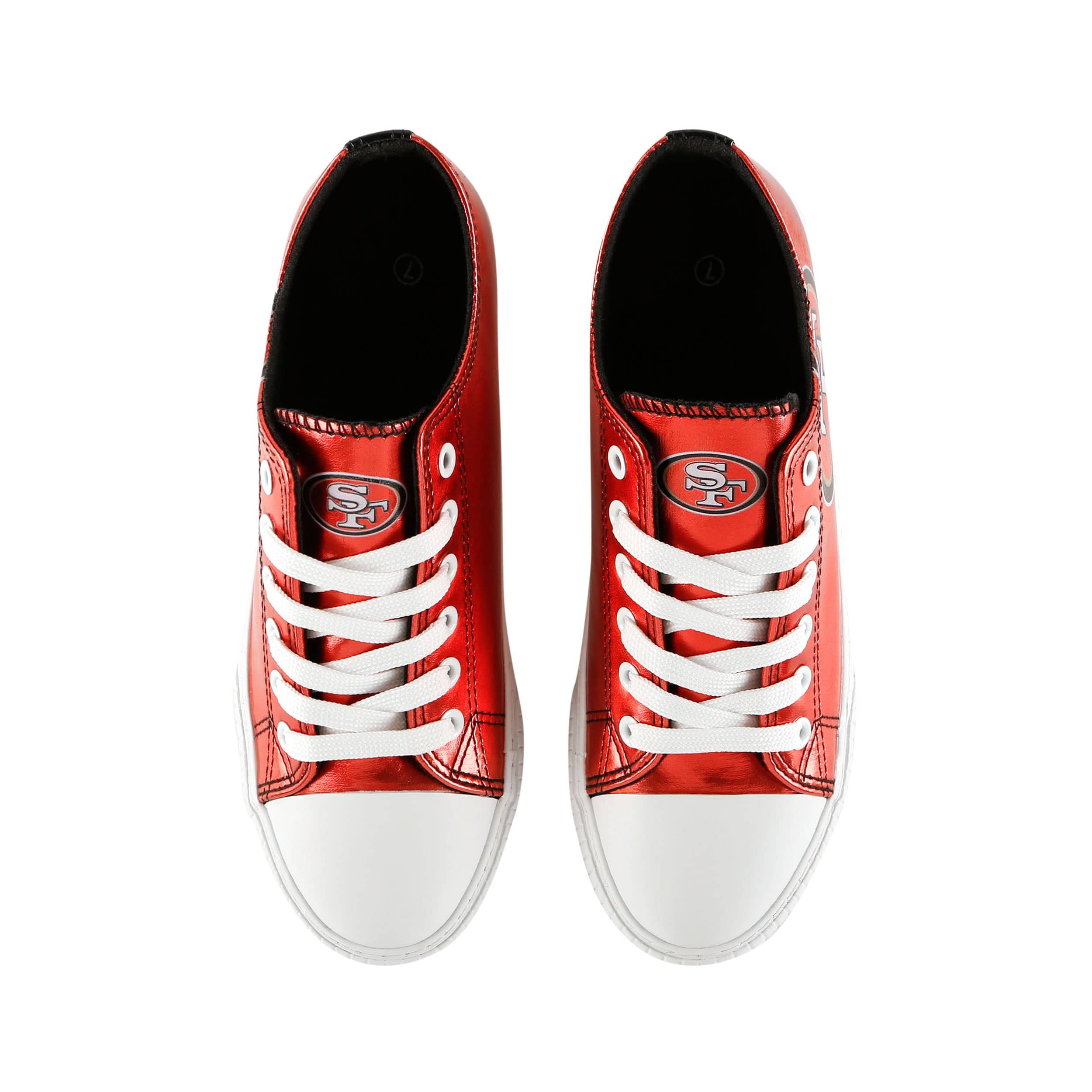 San Francisco 49ers NFL Womens Team Color Metallic Low Top Canvas Shoes - Image 5