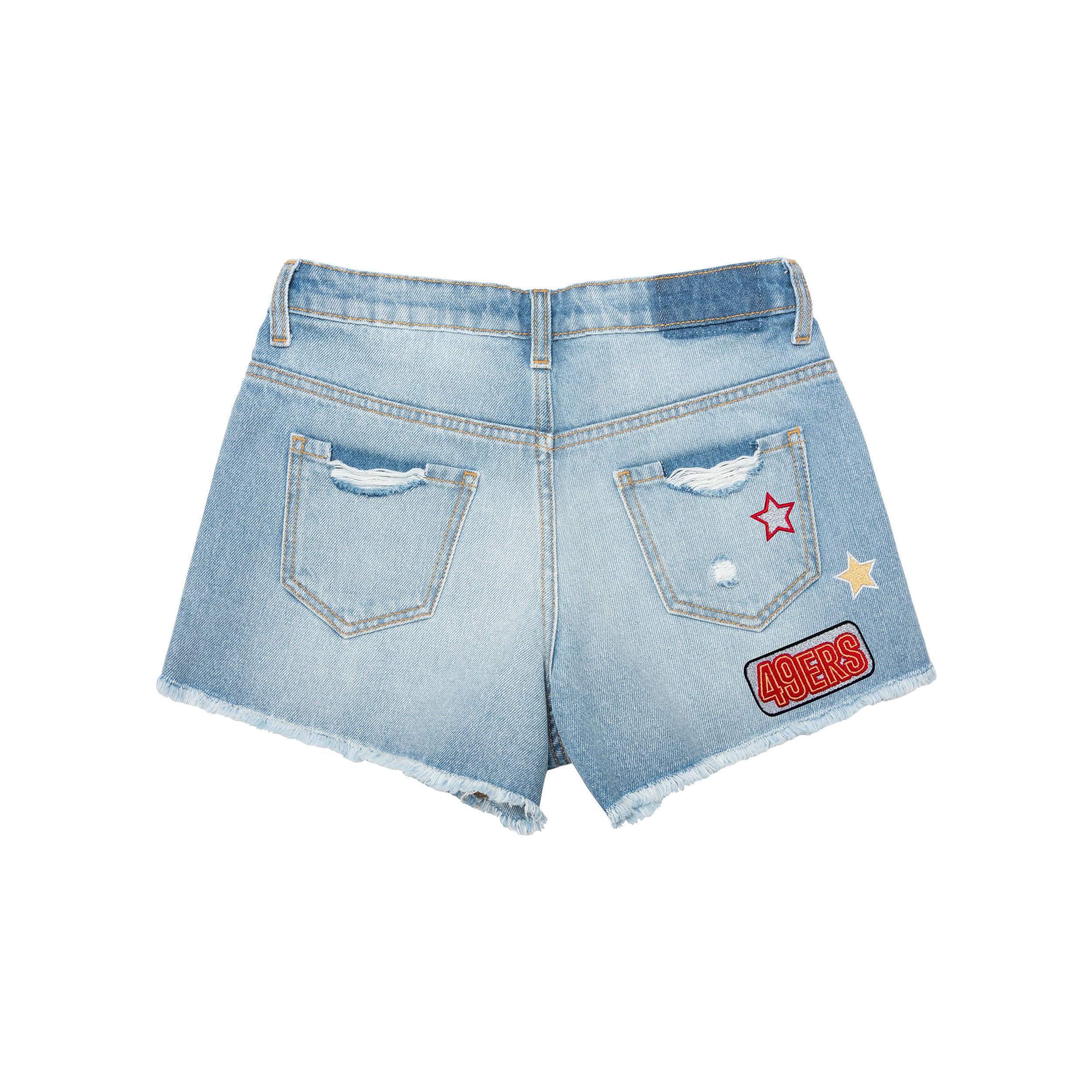 San Francisco 49Ers NFL Womens Team Logo Denim Shorts - Image 4