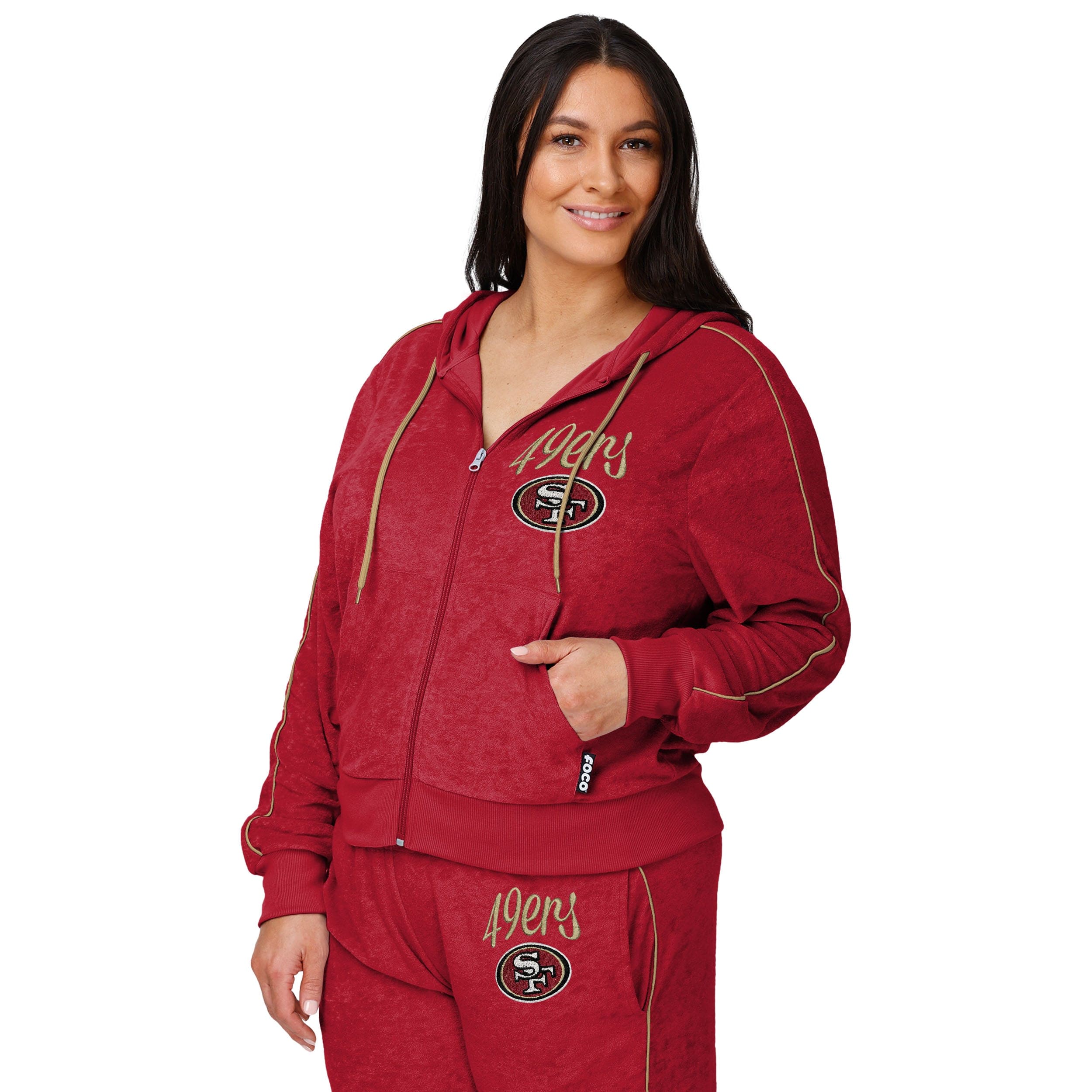 San Francisco 49ers NFL Womens Terry Knit Zip Up Top
