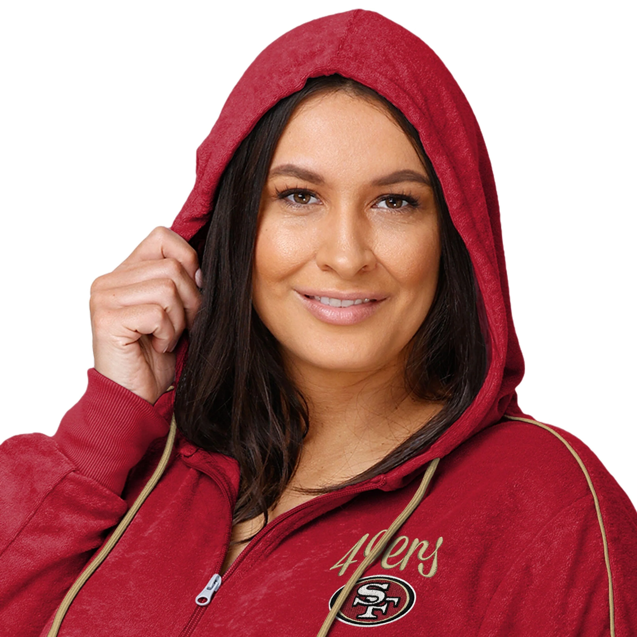San Francisco 49ers NFL Womens Terry Knit Zip Up Top - Image 3