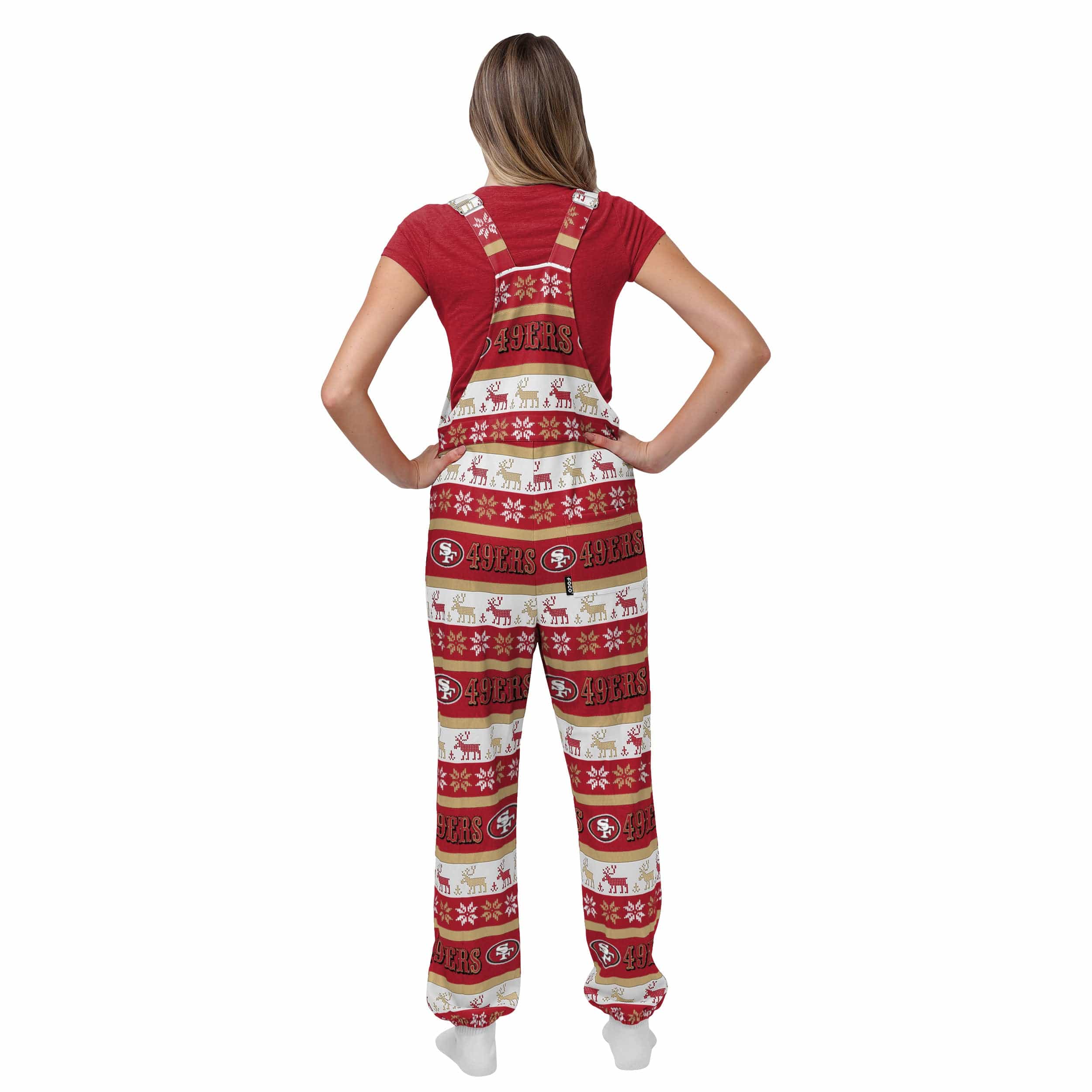 San Francisco 49ers NFL Womens Ugly Home Gating Bib Overalls - Image 2