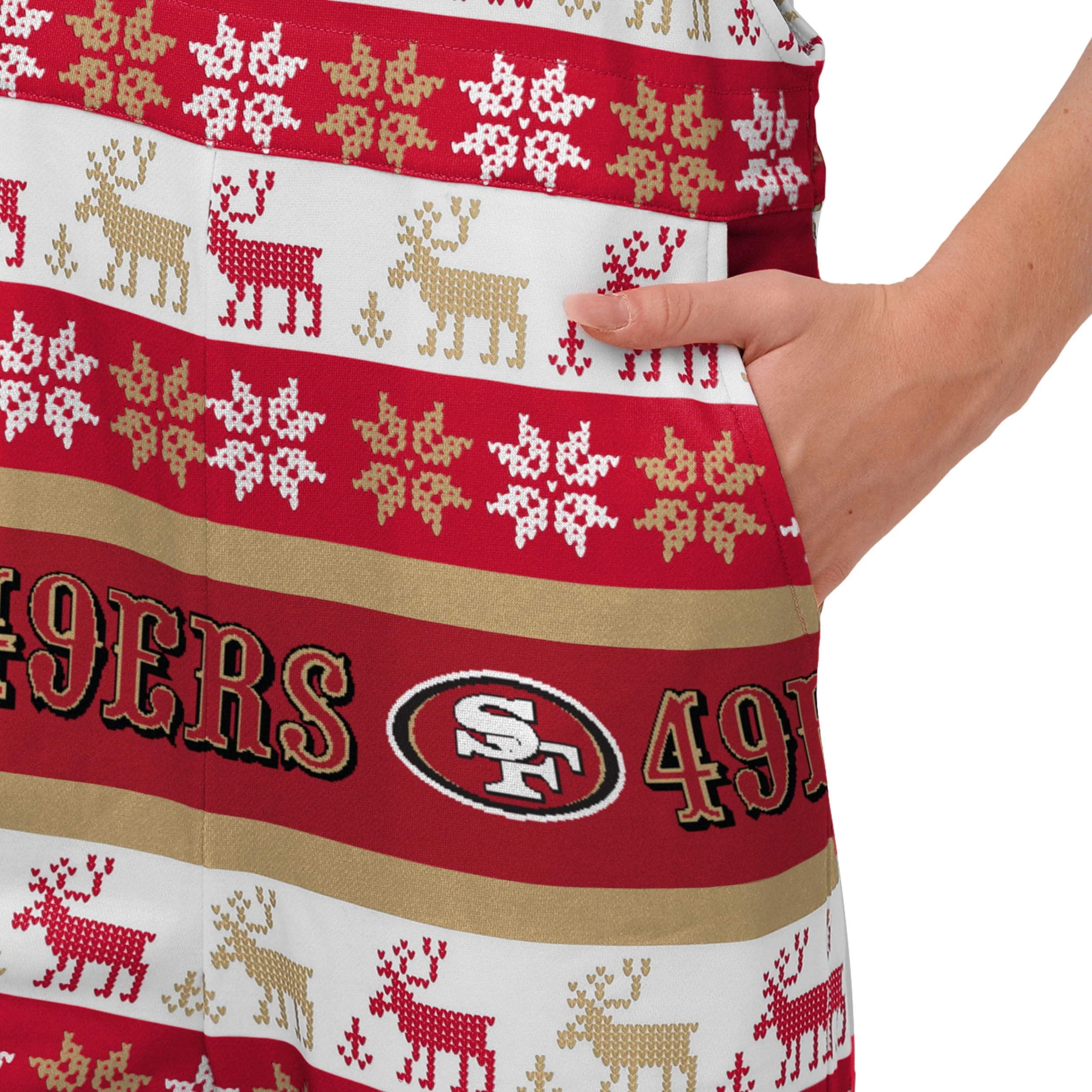 San Francisco 49ers NFL Womens Ugly Home Gating Bib Overalls - Image 5