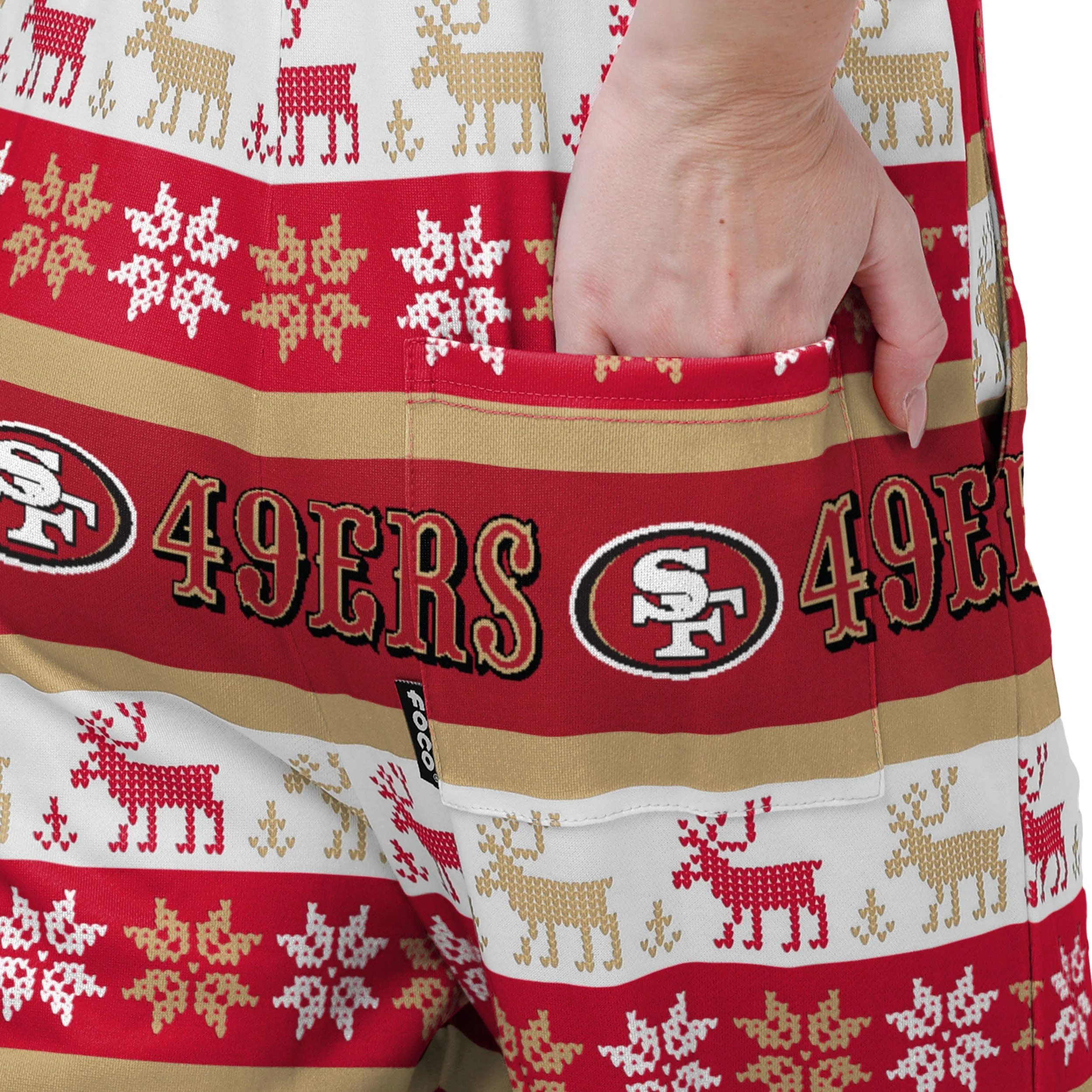 San Francisco 49ers NFL Womens Ugly Home Gating Bib Overalls - Image 6