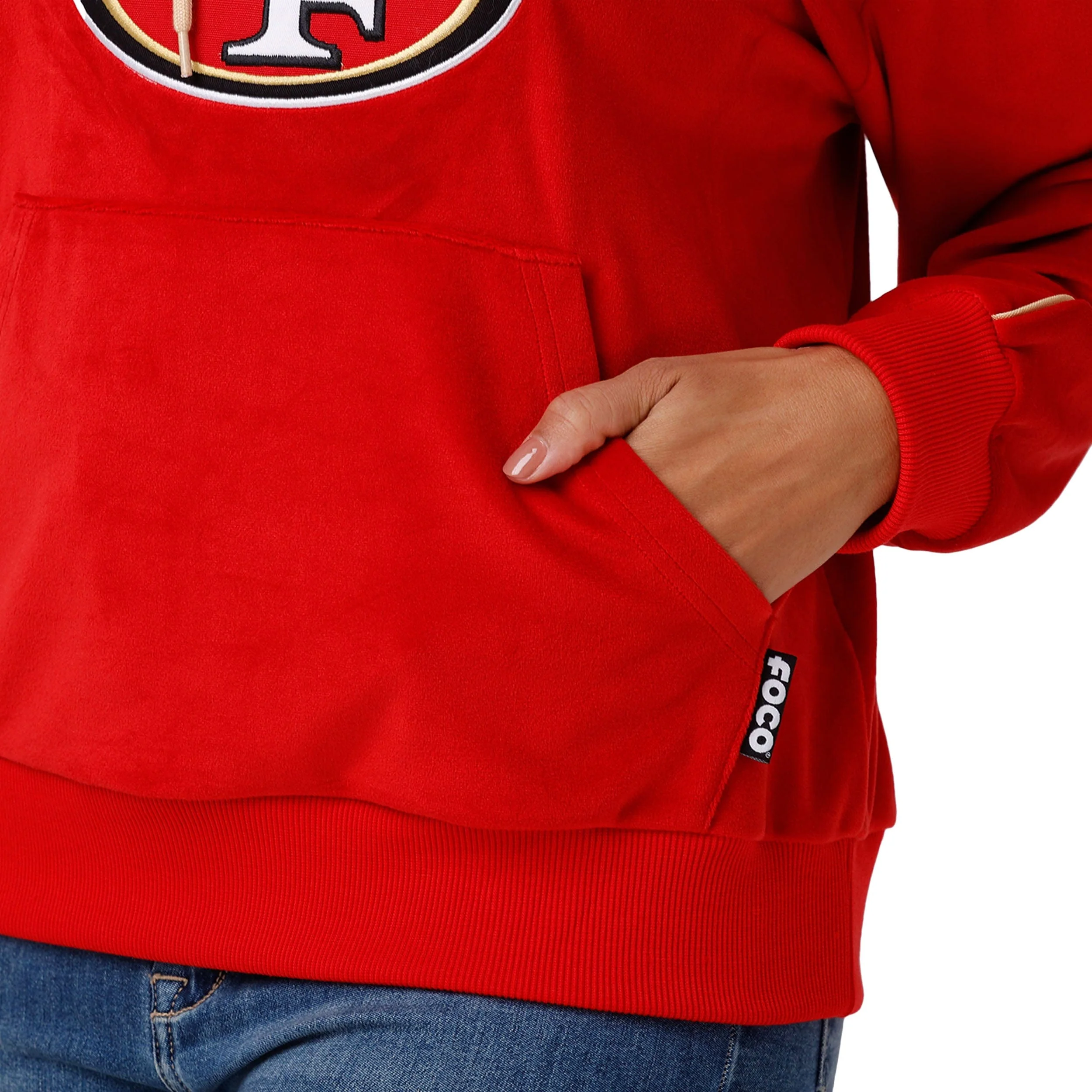 San Francisco 49ers NFL Womens Velour Hooded Sweatshirt - Image 3