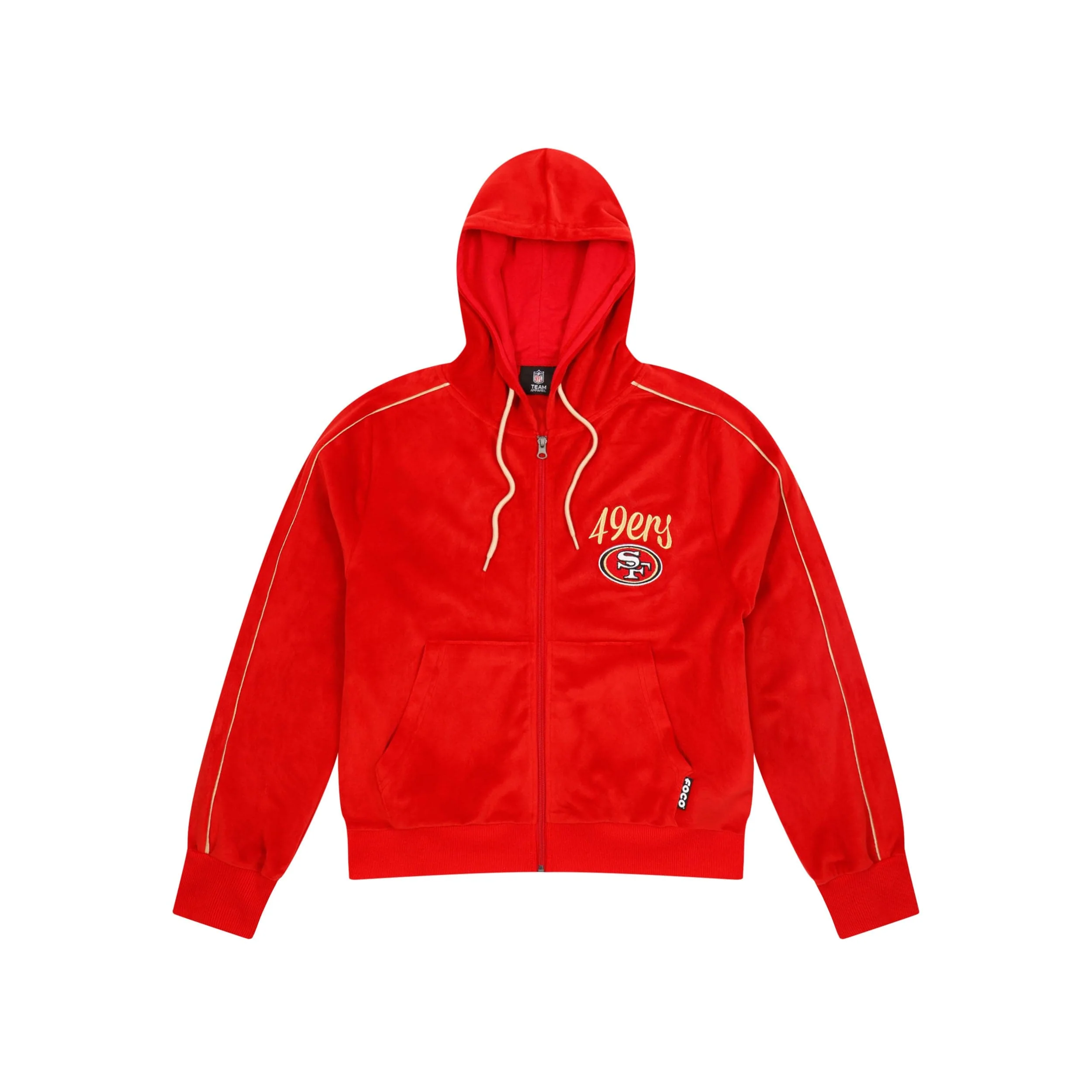 San Francisco 49ers NFL Womens Velour Zip Up Top - Image 4