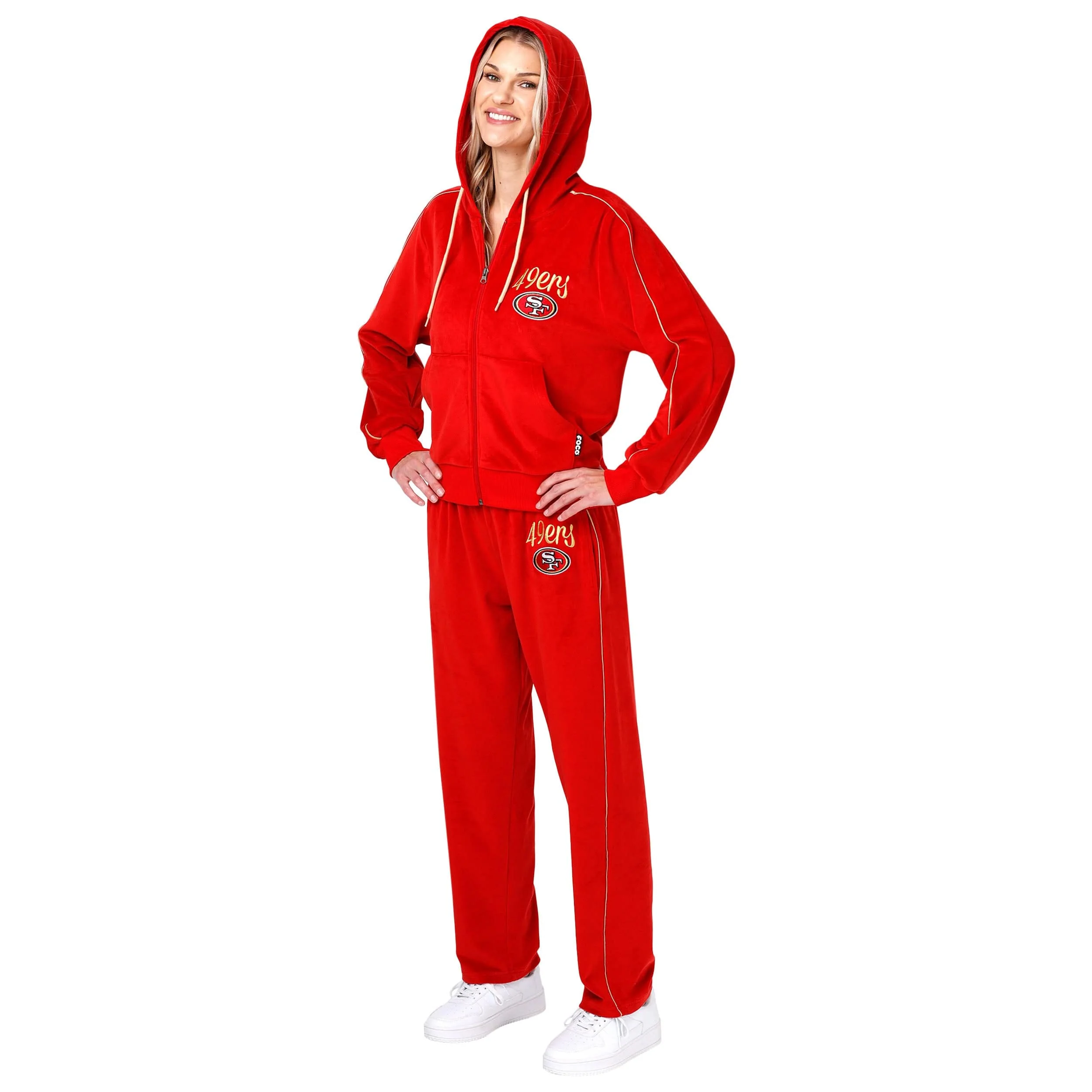 San Francisco 49ers NFL Womens Velour Zip Up Top - Image 5
