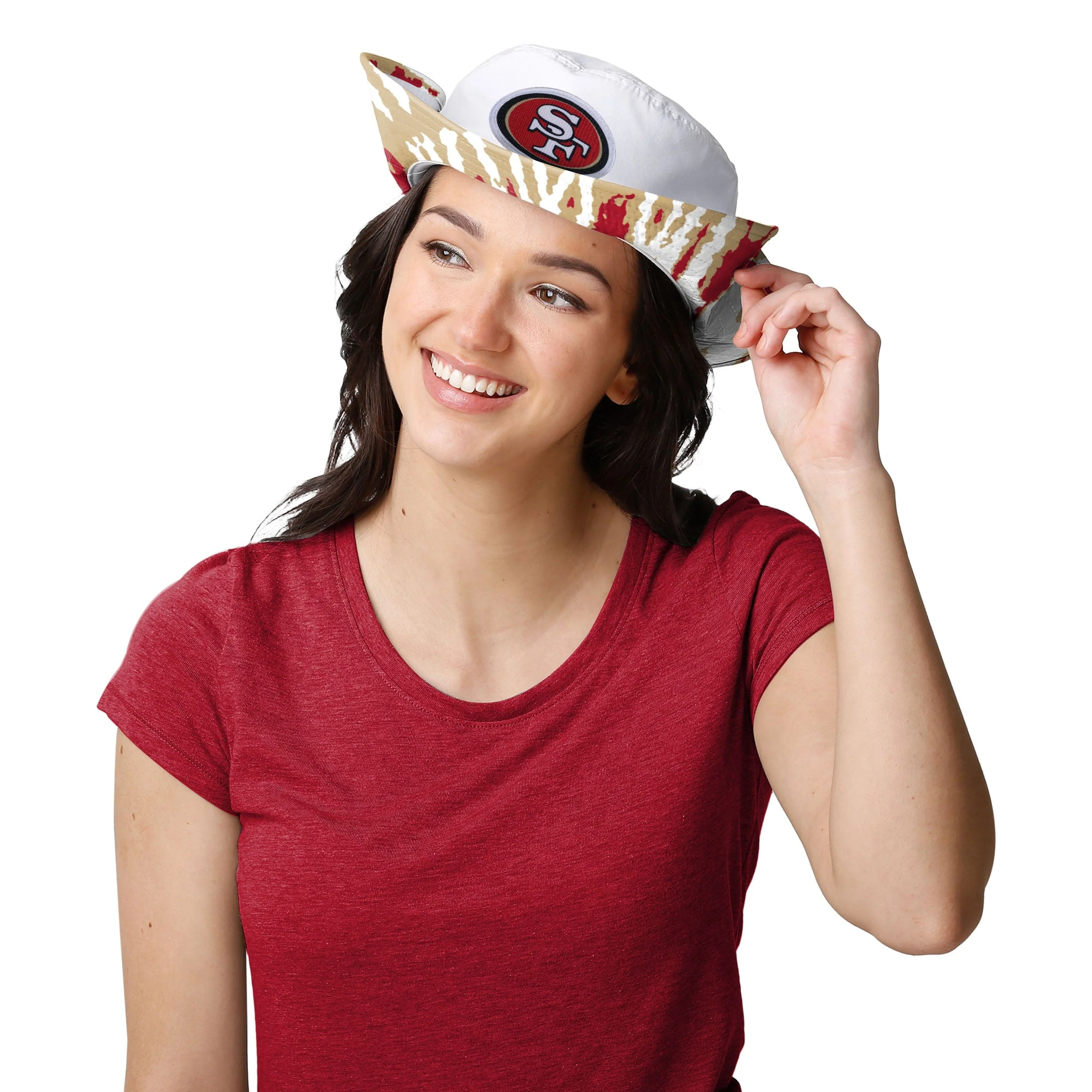San Francisco 49ers NFL Womens White Hybrid Boonie Hat - Image 4