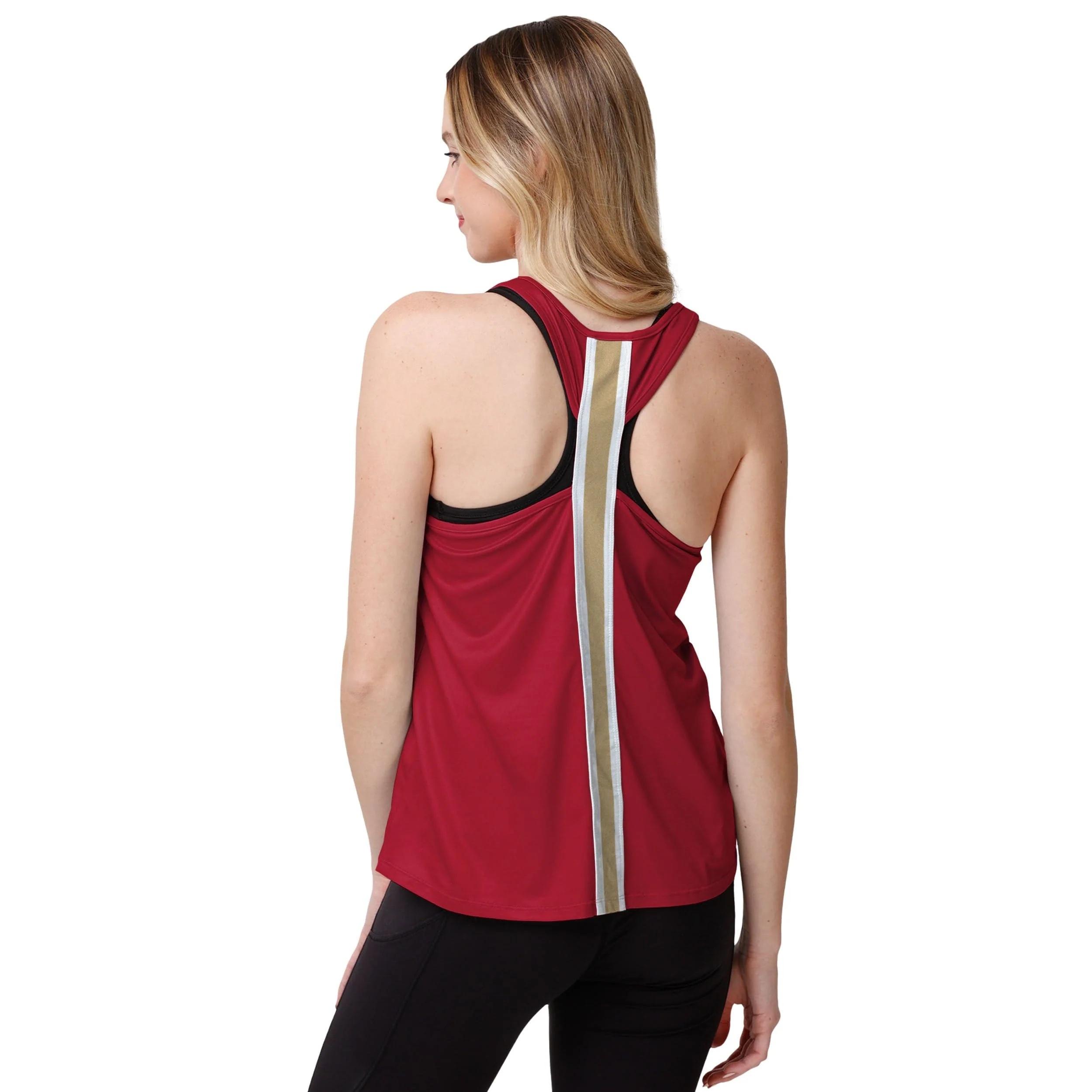 San Francisco 49ers NFL Womens Wordmark Team Stripe Sleeveless Top - Image 2