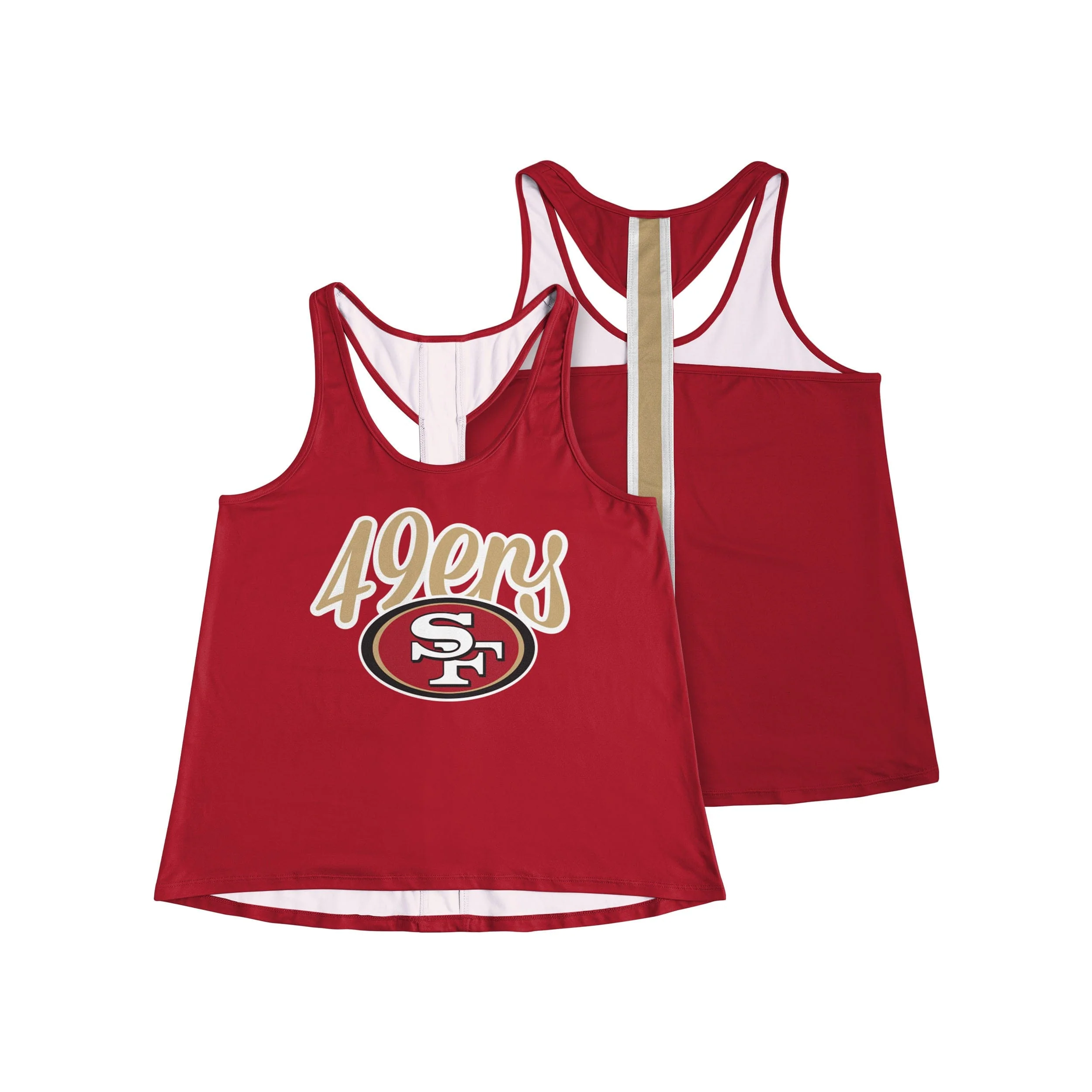 San Francisco 49ers NFL Womens Wordmark Team Stripe Sleeveless Top - Image 3