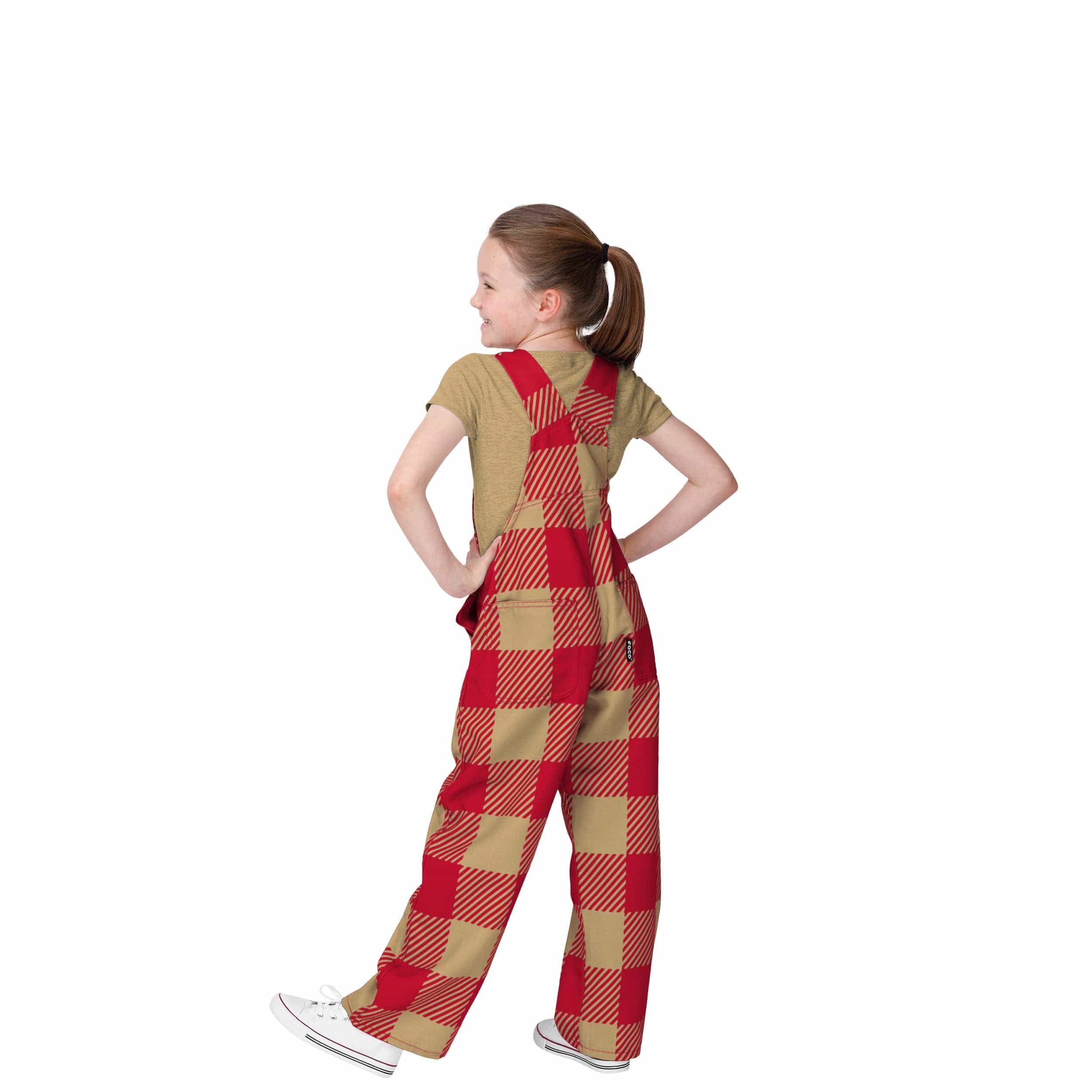 San Francisco 49ers NFL Youth Plaid Bib Overalls - Image 2
