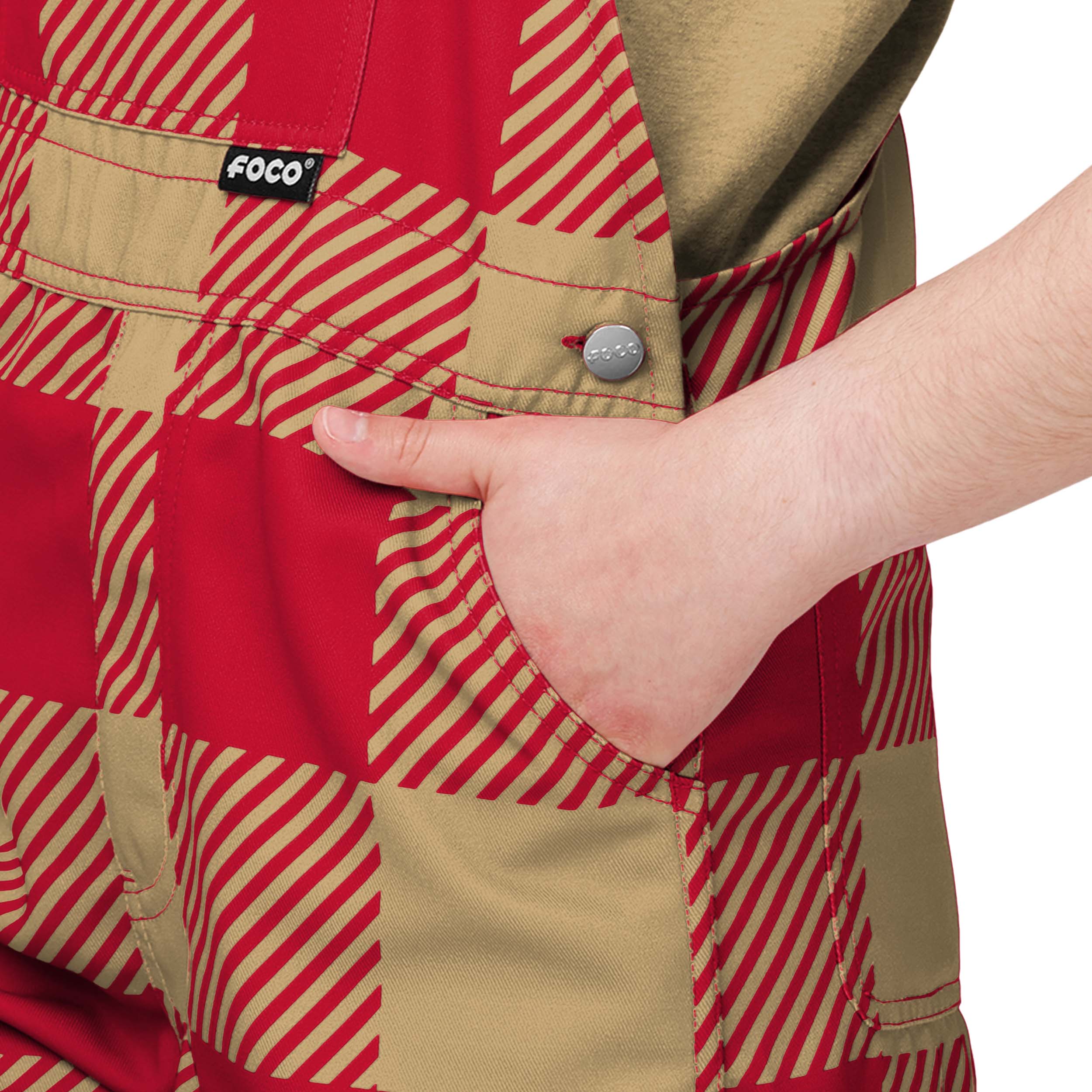 San Francisco 49ers NFL Youth Plaid Bib Overalls - Image 5