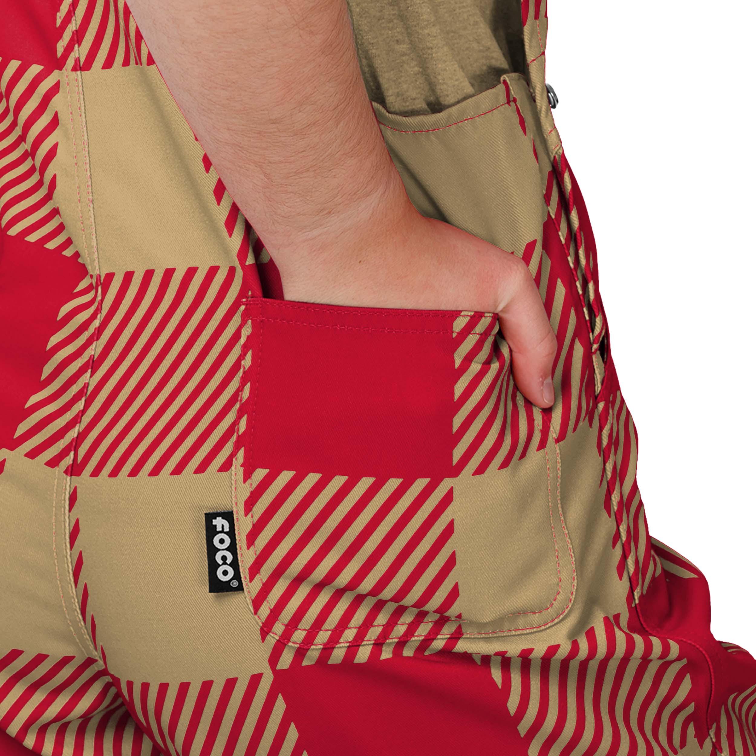 San Francisco 49ers NFL Youth Plaid Bib Overalls - Image 6