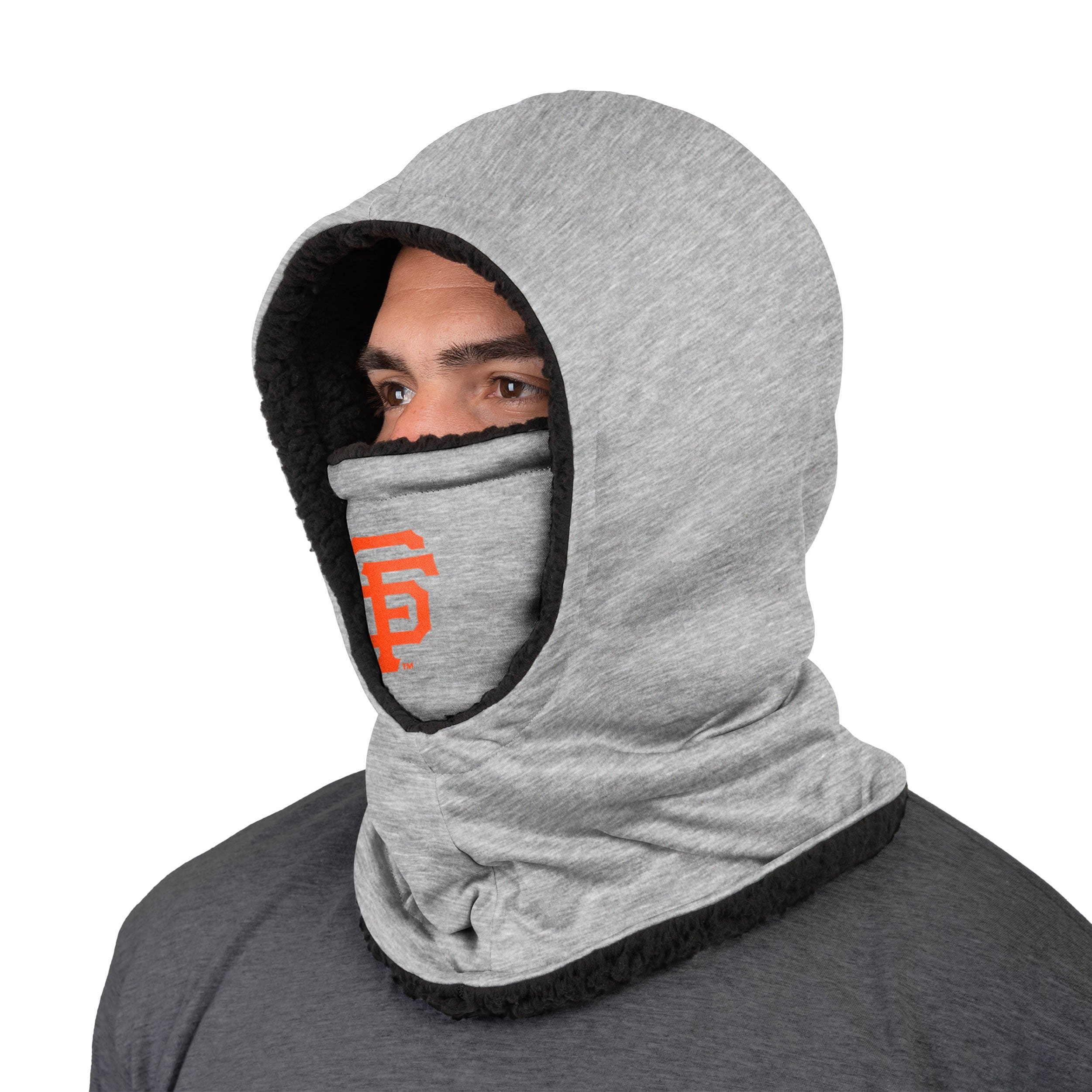 San Francisco Giants MLB Heather Grey Big Logo Hooded Gaiter - Image 2