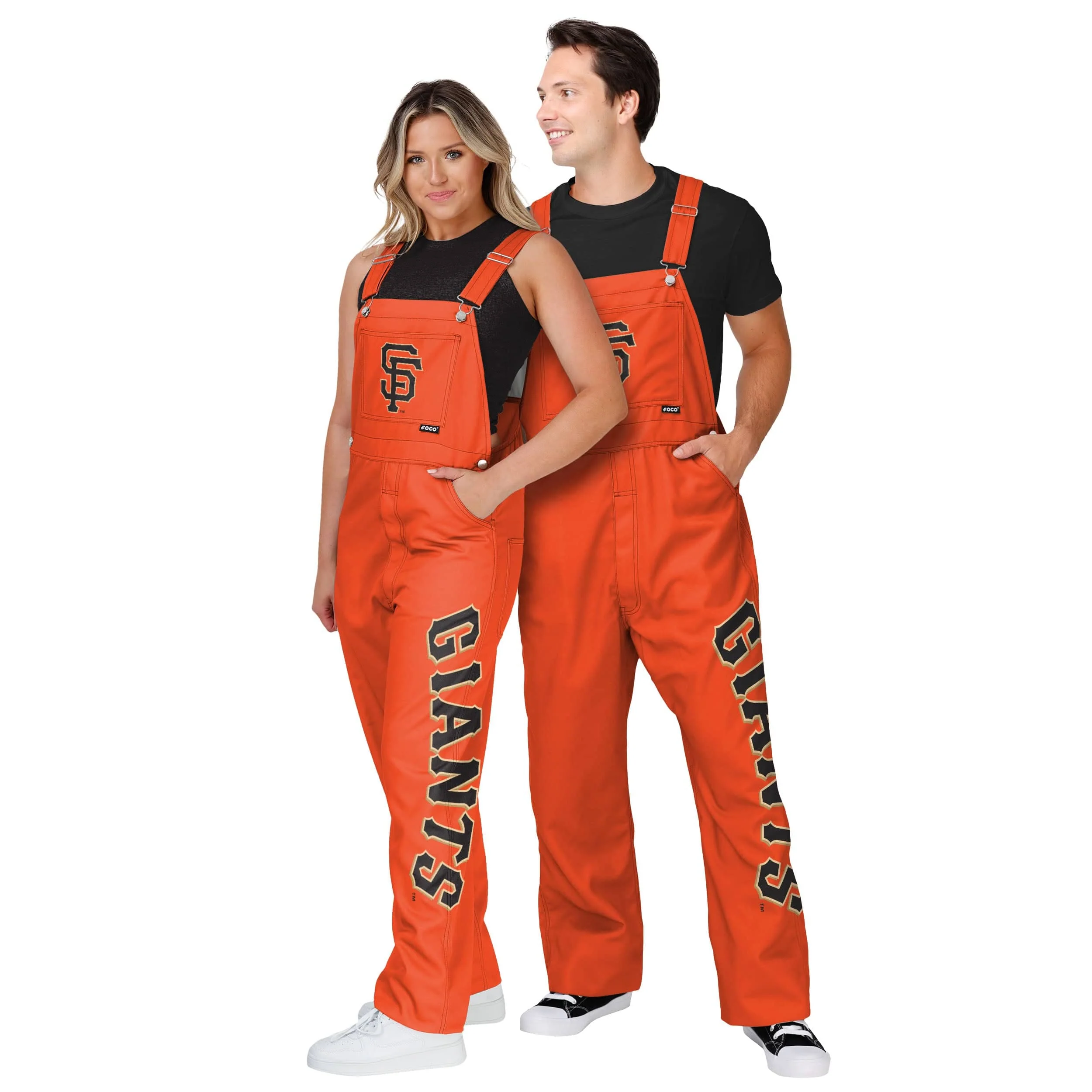 San Francisco Giants MLB Mens Big Logo Bib Overalls - Image 3