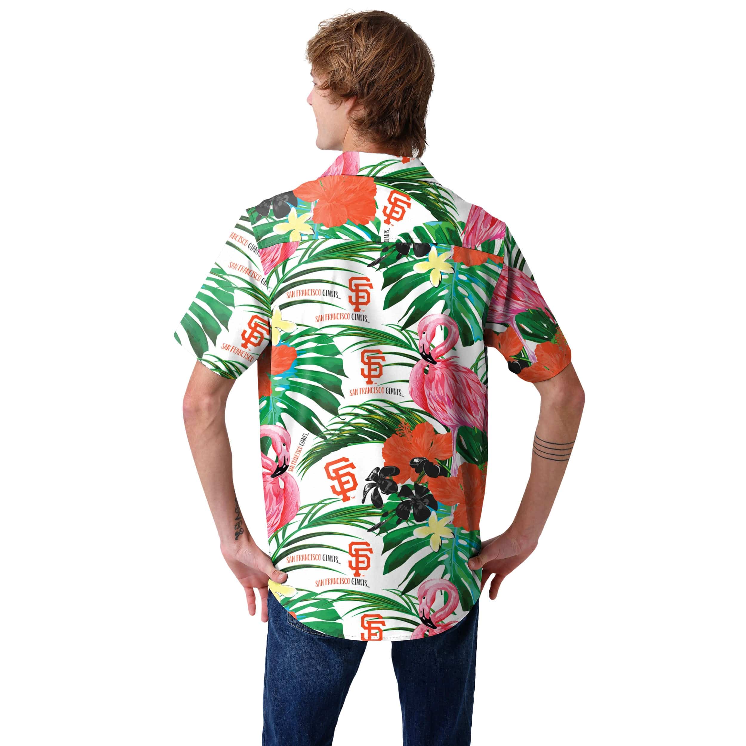 San Francisco Giants MLB Mens Flamingo Button Up Shirt - Image 3