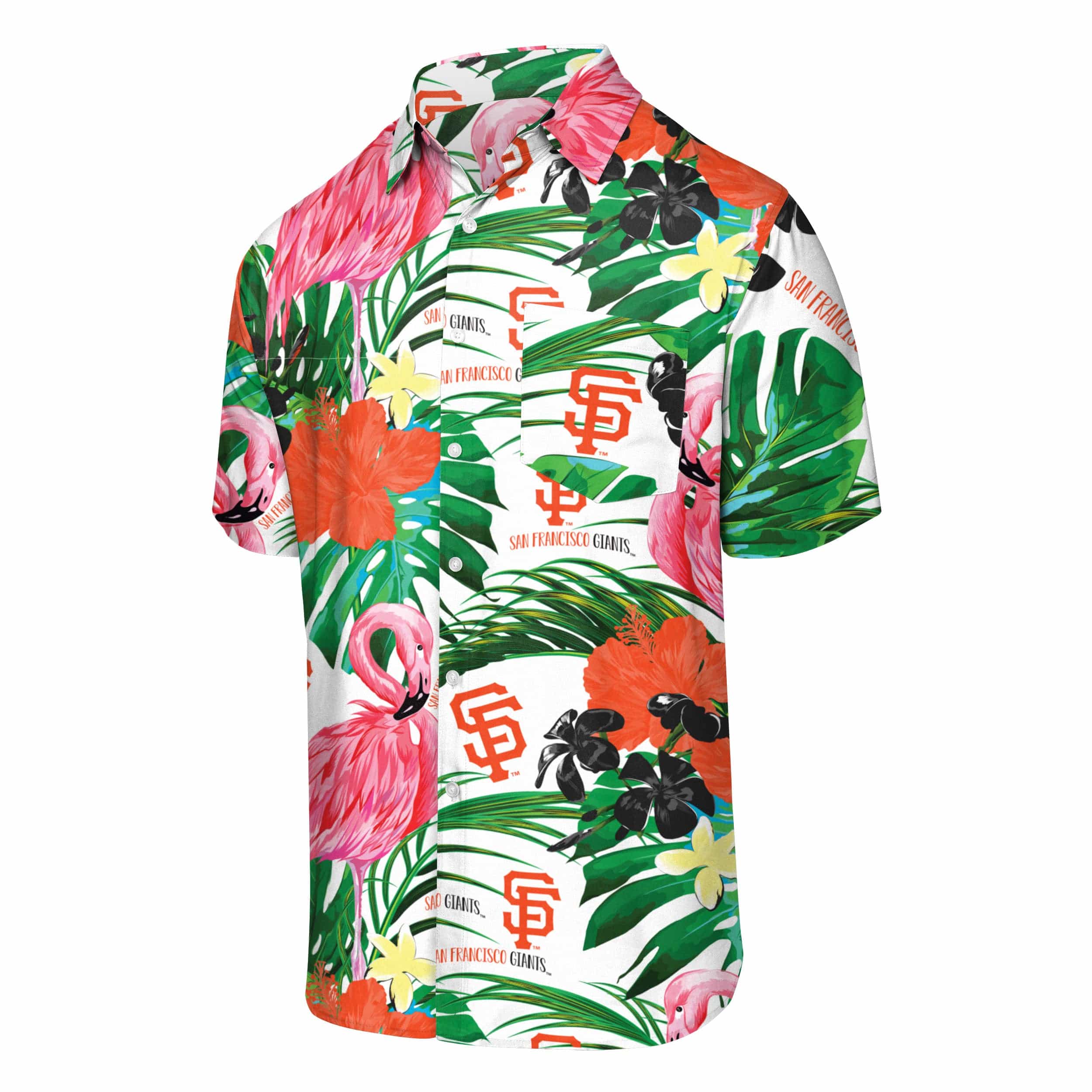 San Francisco Giants MLB Mens Flamingo Button Up Shirt - Image 4