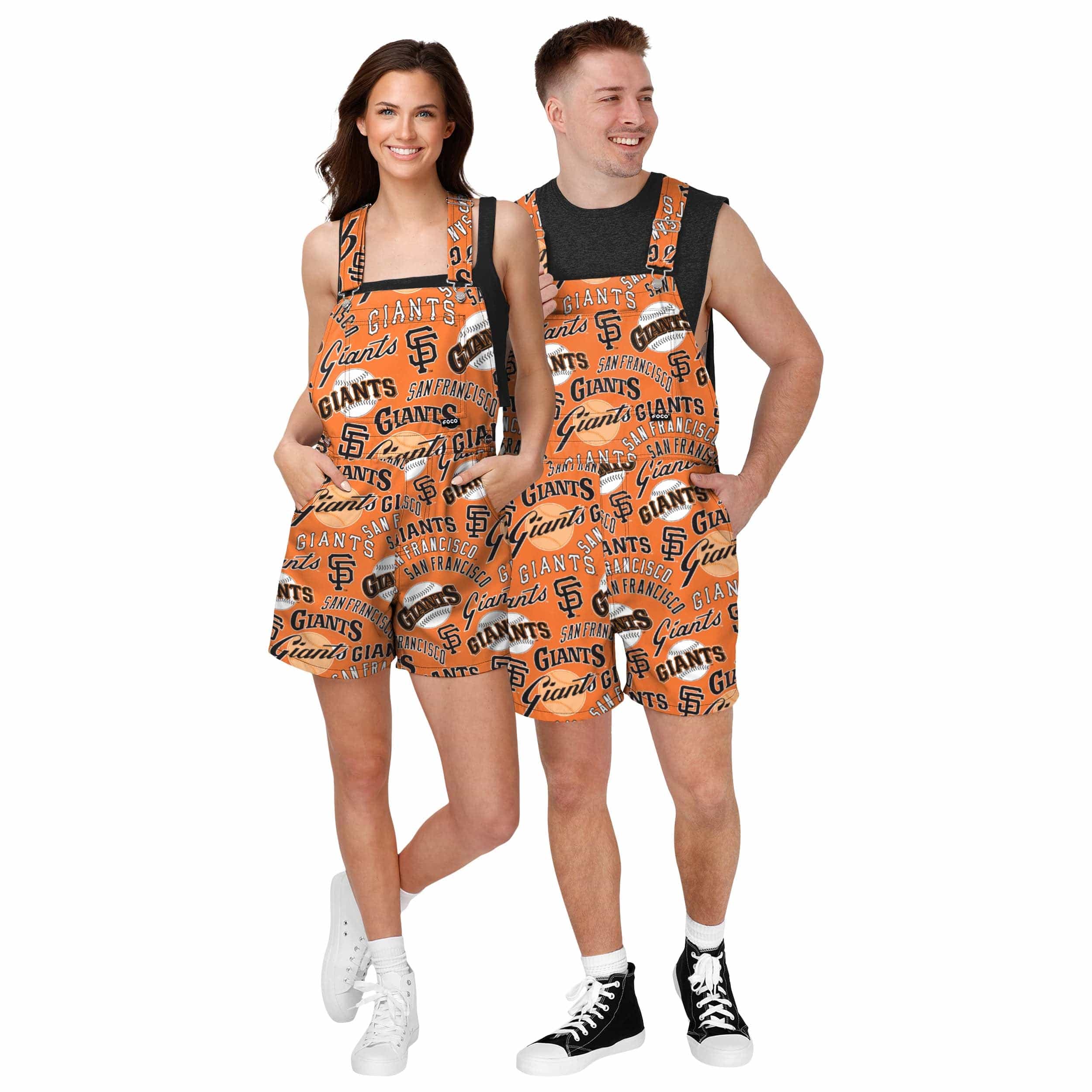 San Francisco Giants MLB Mens Historic Print Bib Shortalls - Image 3