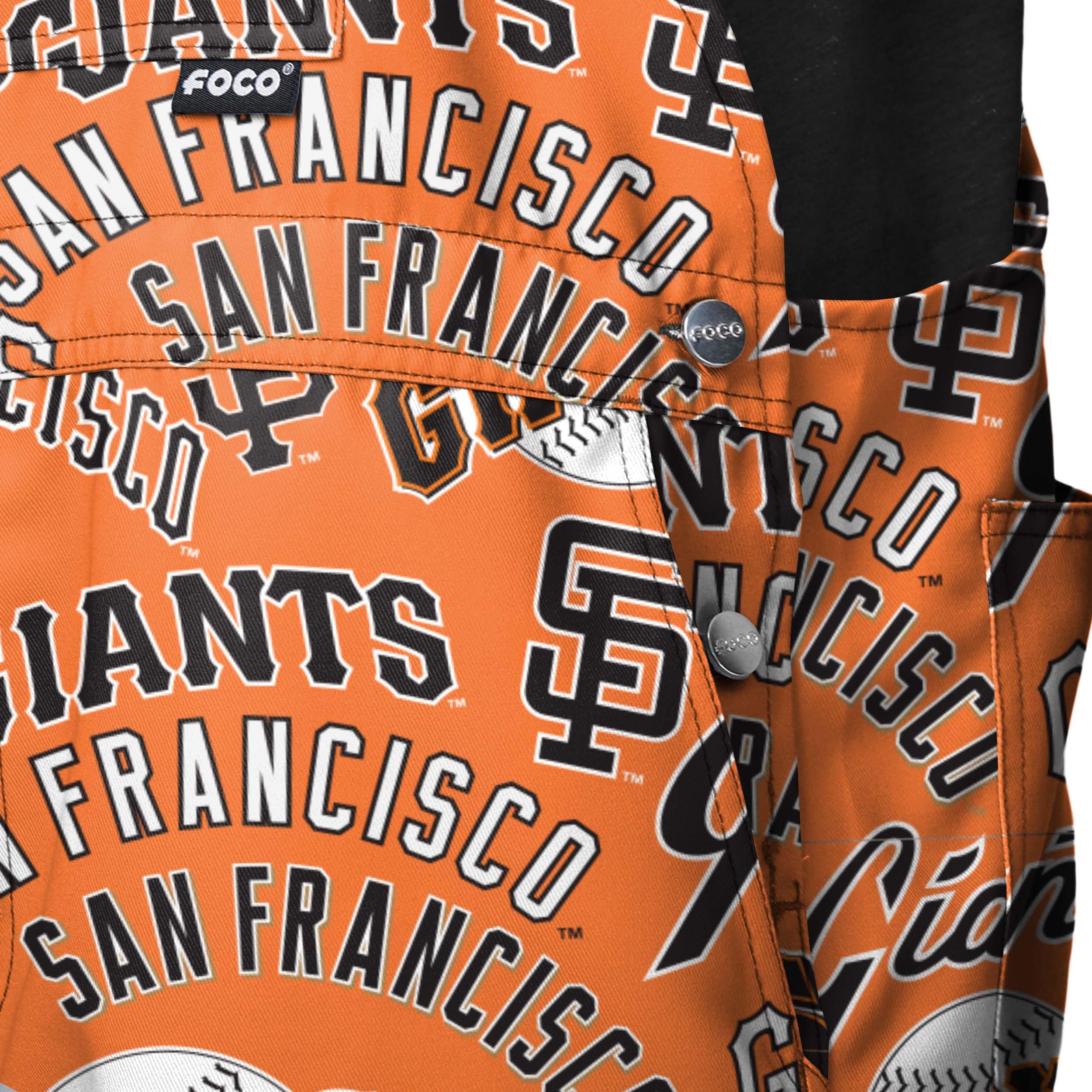 San Francisco Giants MLB Mens Historic Print Bib Shortalls - Image 5