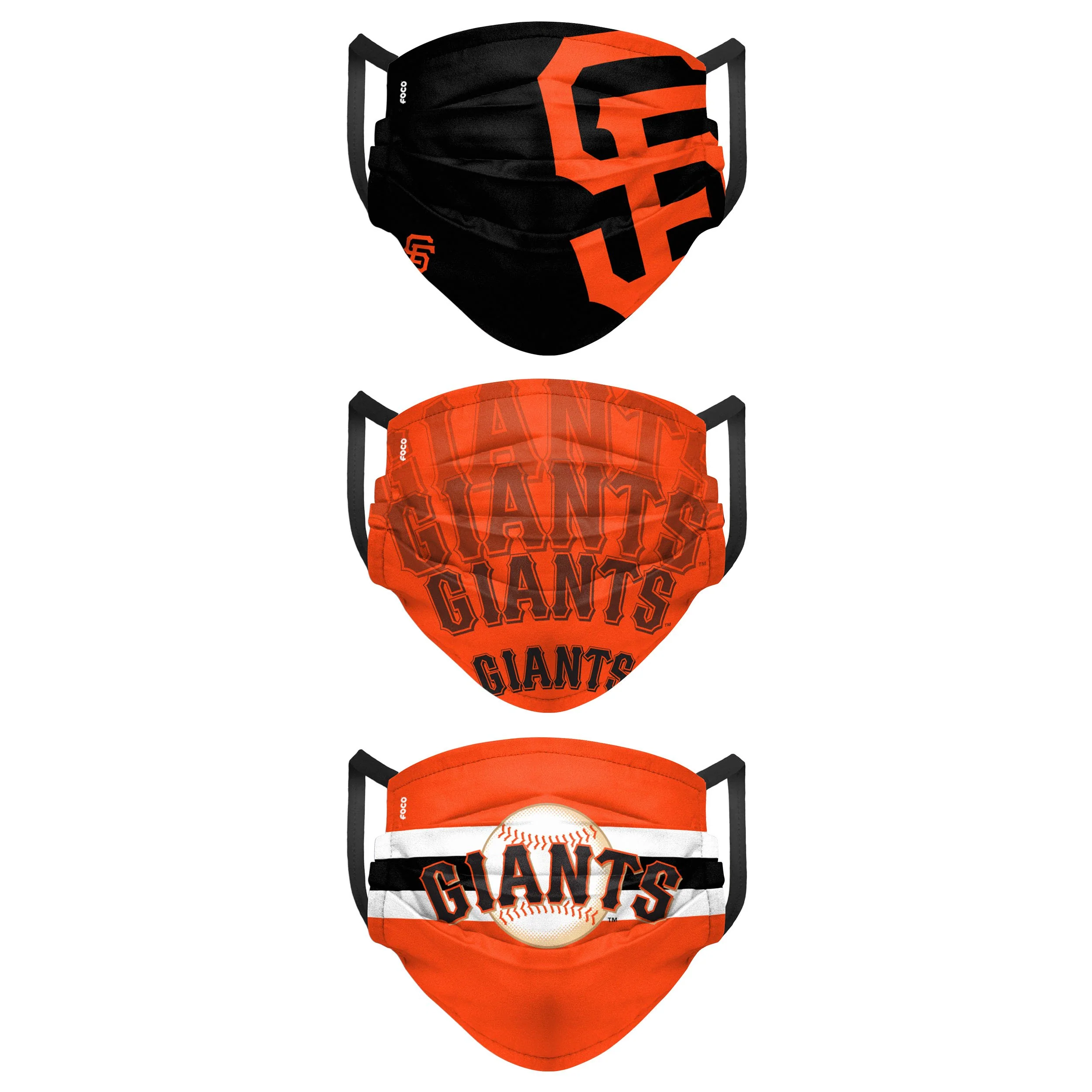 San Francisco Giants MLB Mens Matchday 3 Pack Face Cover - Image 2