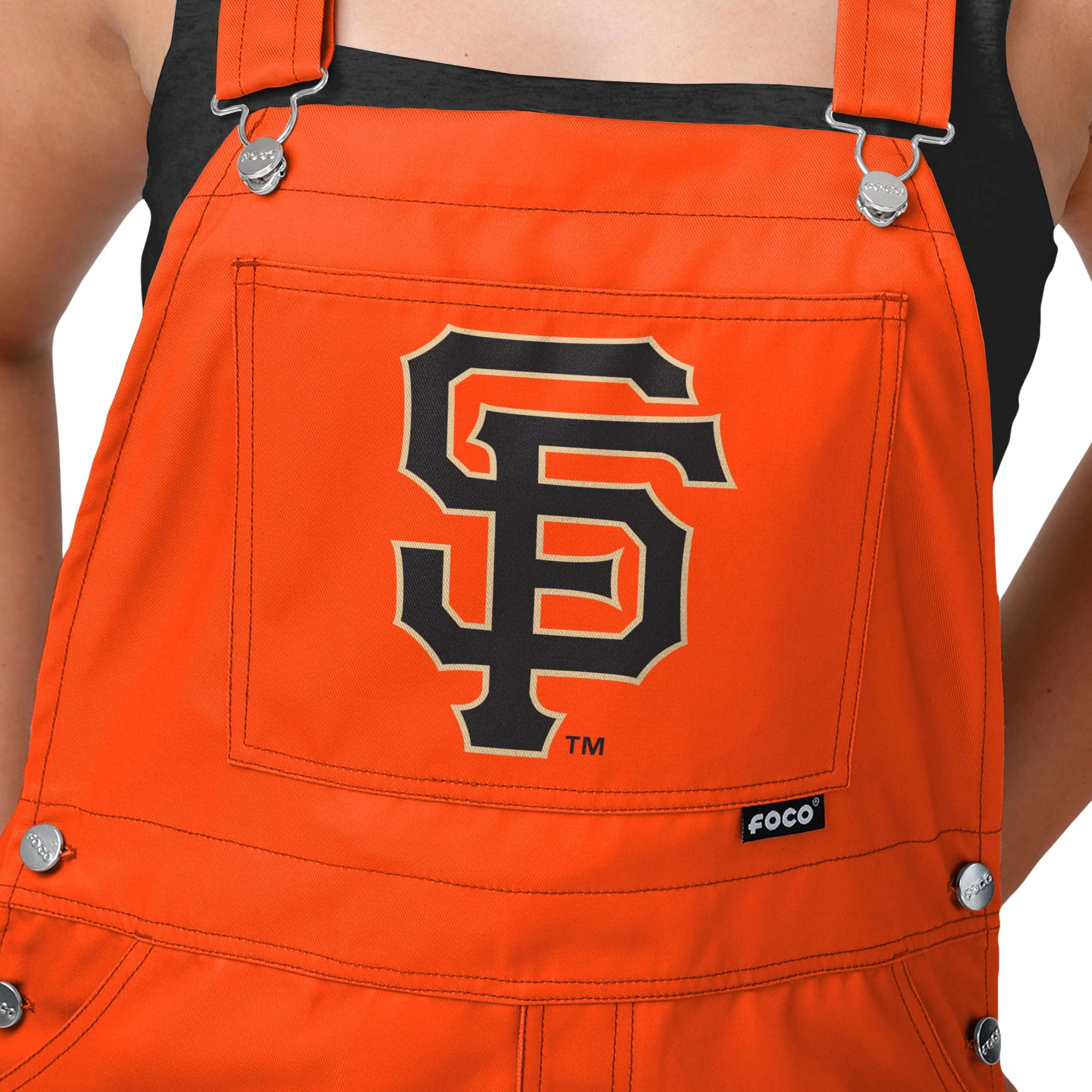 San Francisco Giants MLB Womens Big Logo Bib Overalls - Image 4