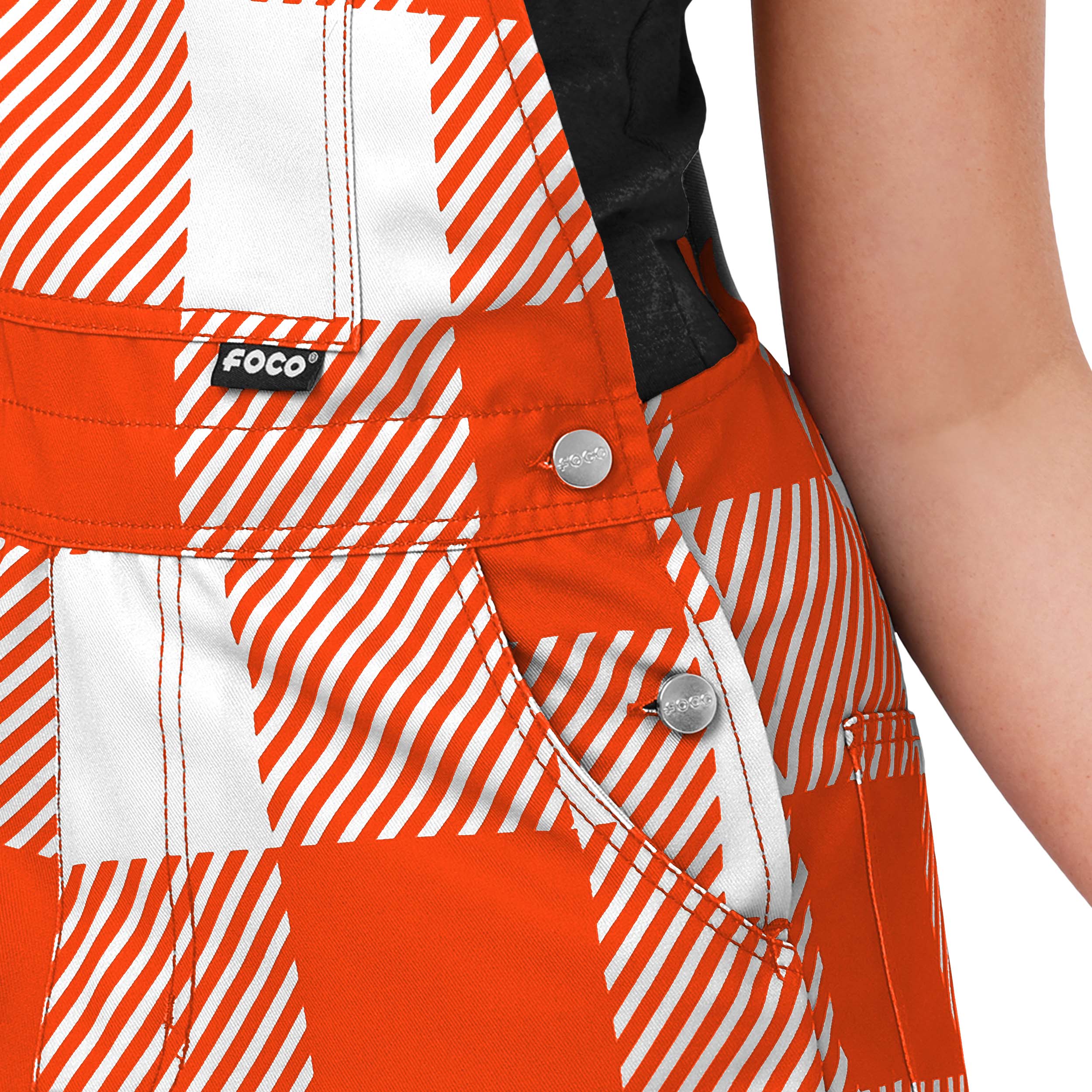 San Francisco Giants MLB Womens Plaid Bib Shortalls - Image 4