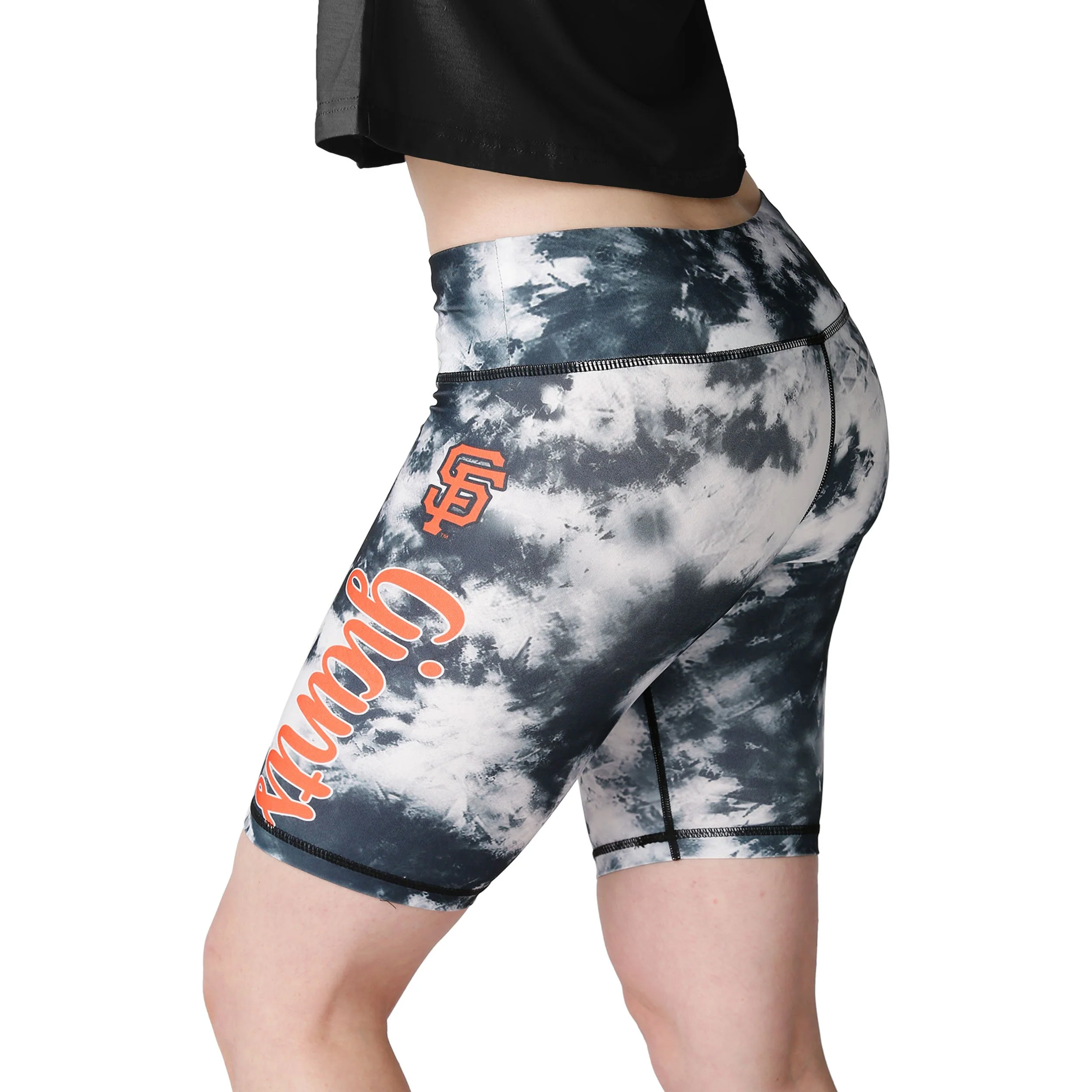 San Francisco Giants MLB Womens Team Color Tie-Dye Bike Shorts - Image 2