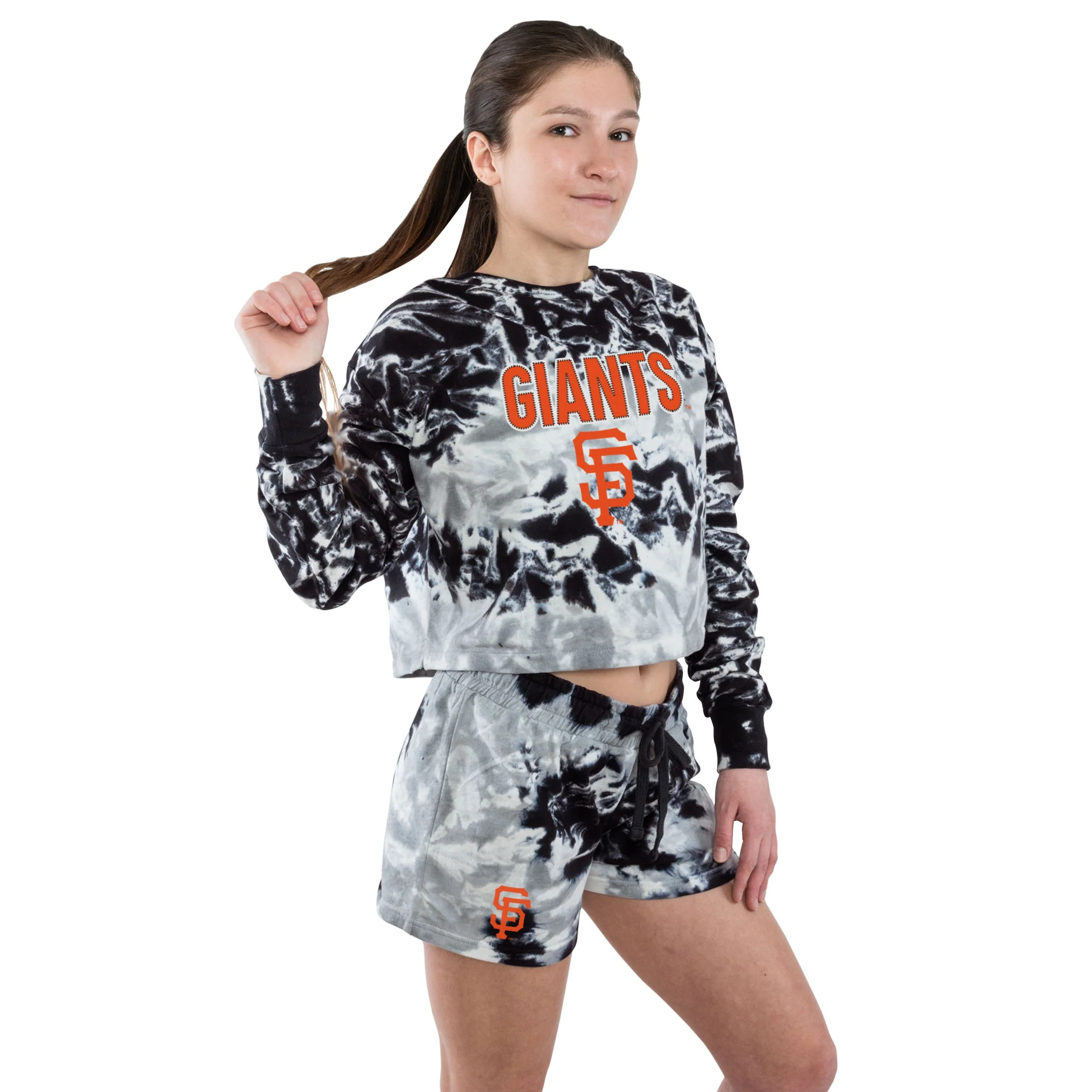 San Francisco Giants MLB Womens Tie-Dye Rush Cropped Sweater - Image 2