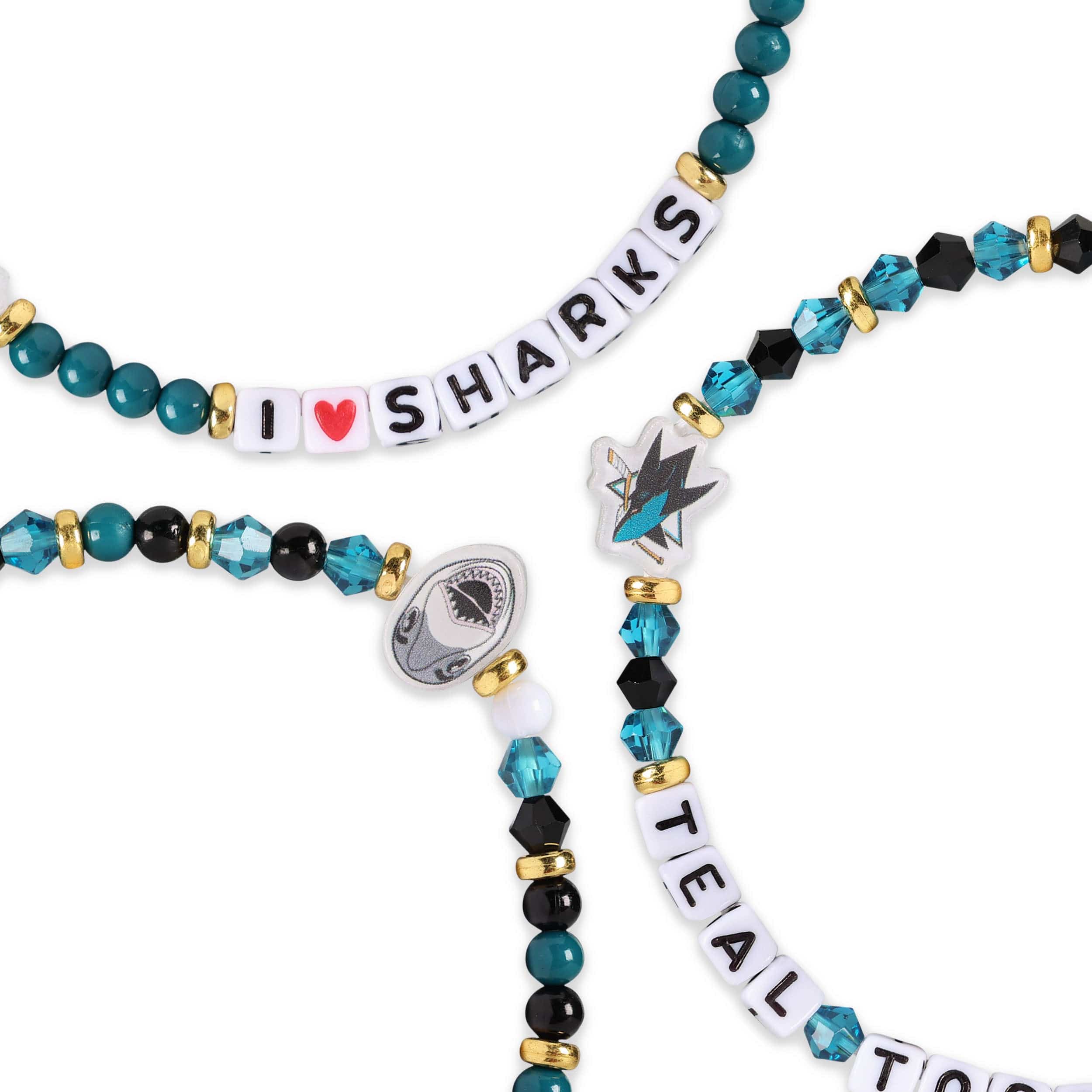 San Jose Sharks NHL 3 Pack Friendship Bracelet - Image 2