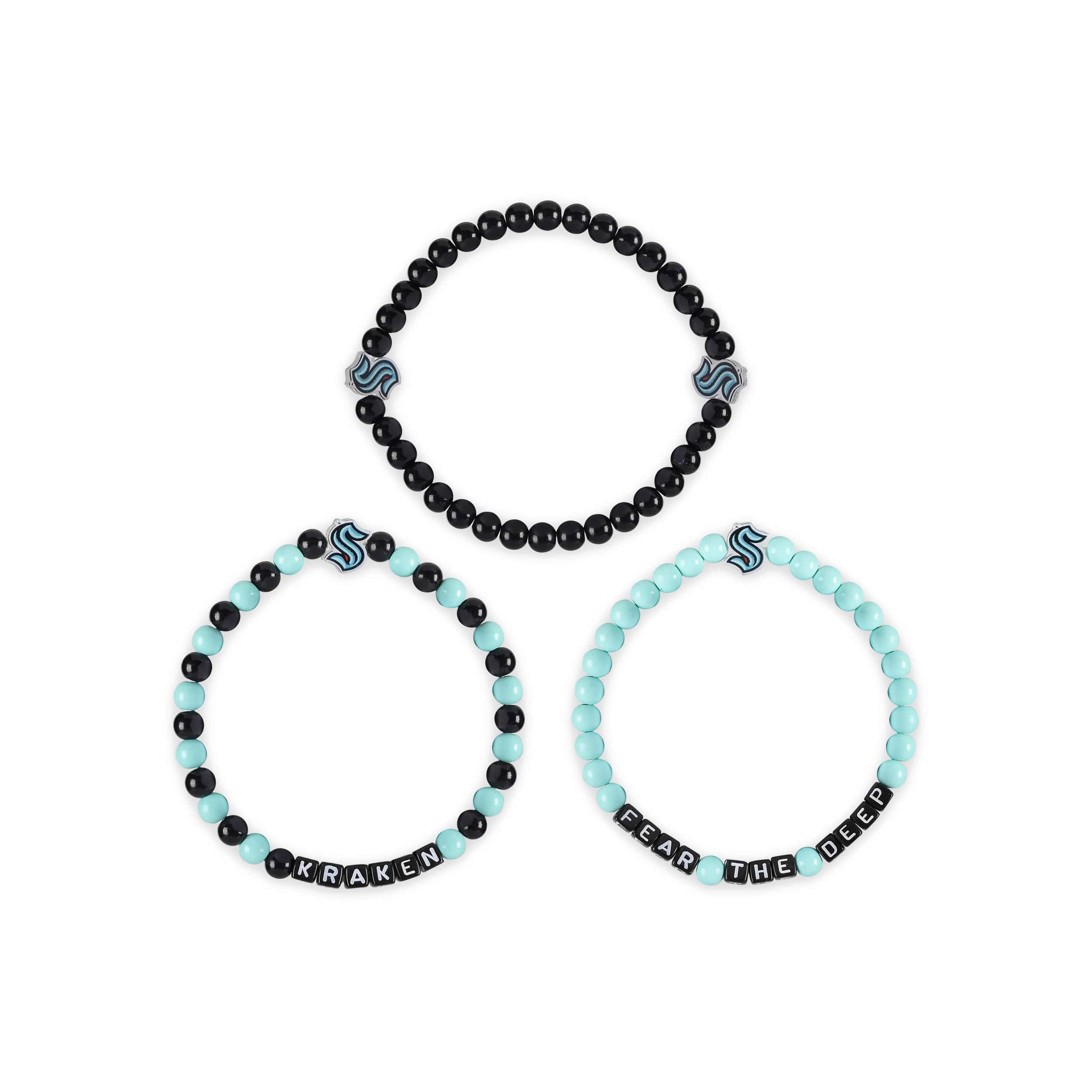 Seattle Kraken NHL 3 Pack Beaded Friendship Bracelet - Image 3