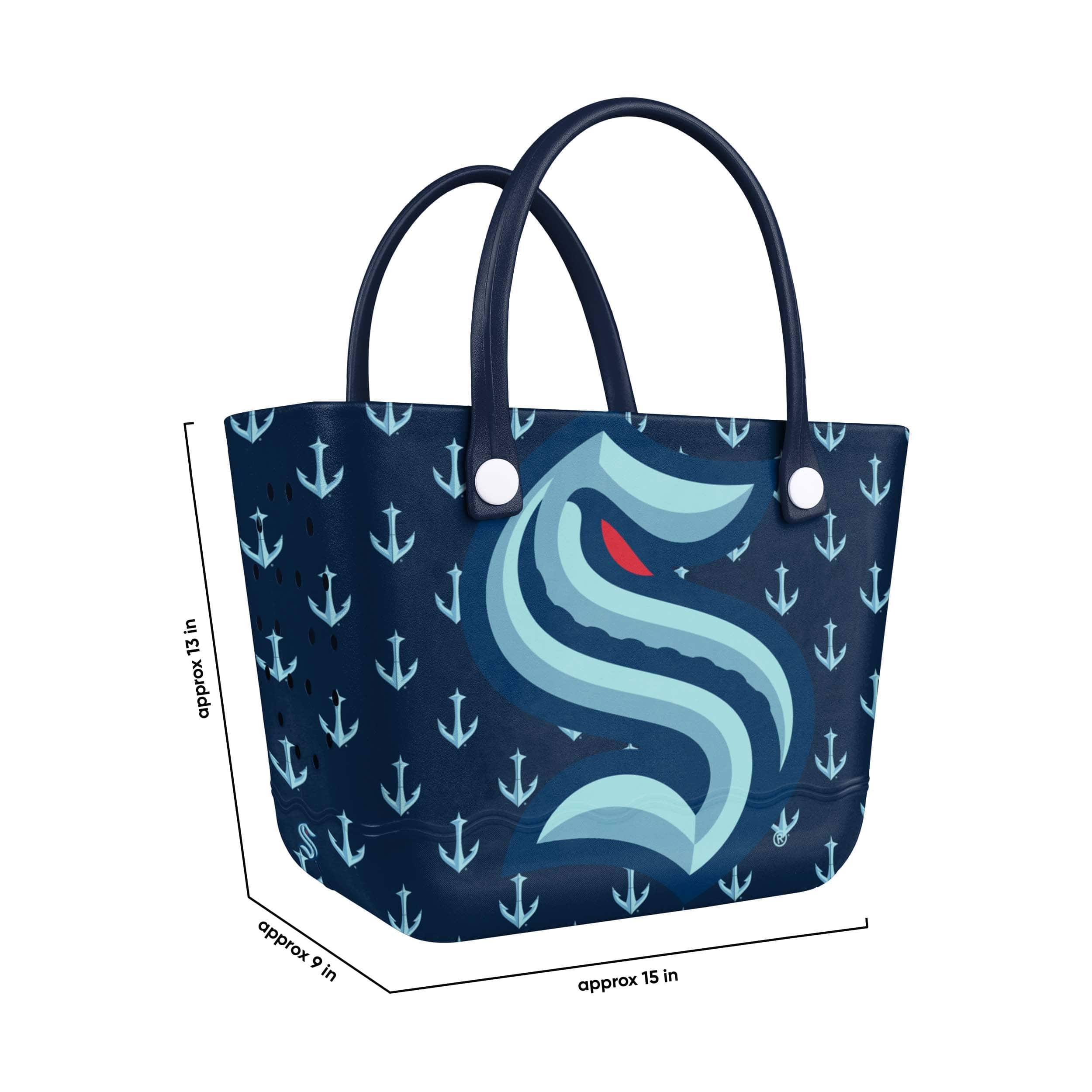 Seattle Kraken NHL Big Logo Mini Print Tailgate Tote Bag - Image 3