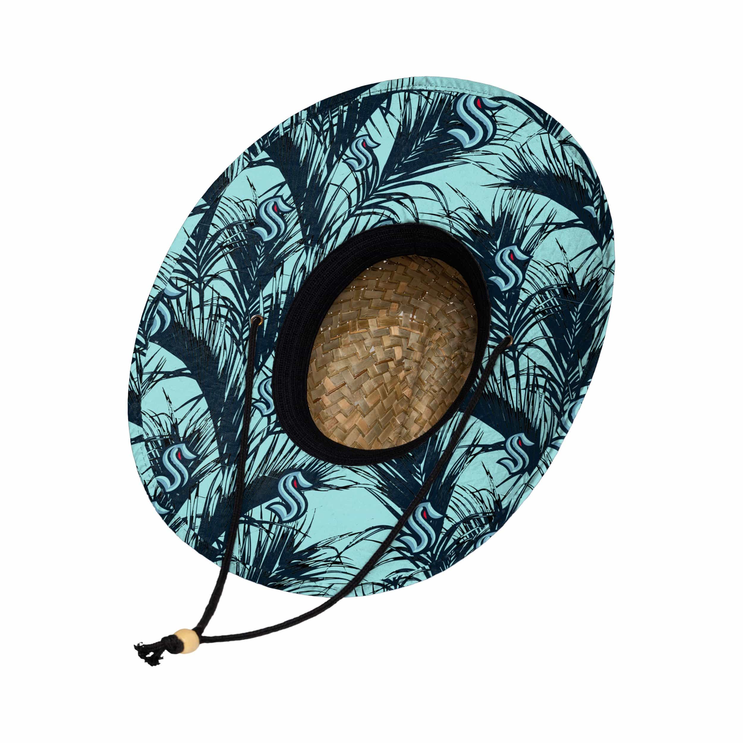 Seattle Kraken NHL Floral Straw Hat - Image 2