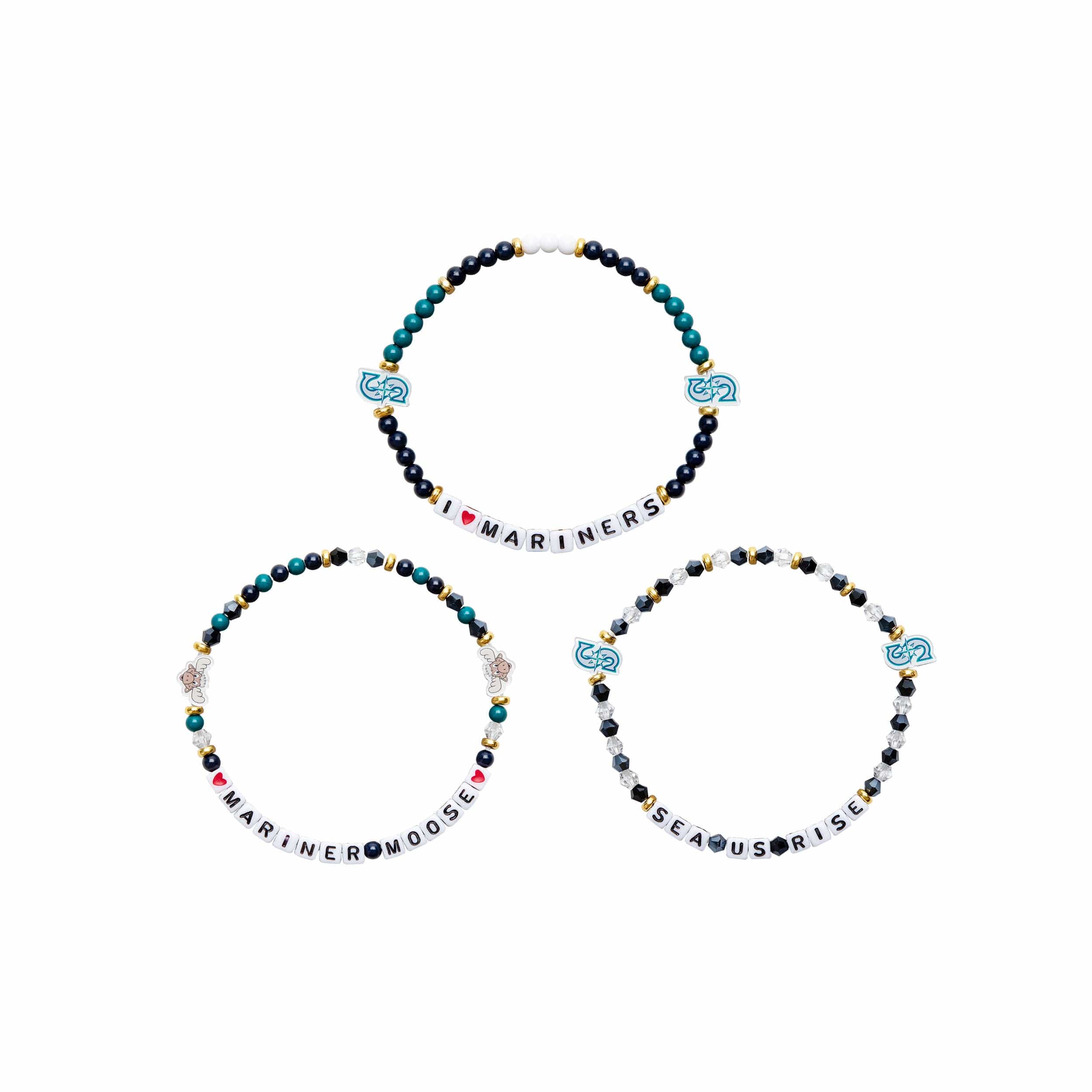 Seattle Mariners MLB 3 Pack Friendship Bracelet - Image 3