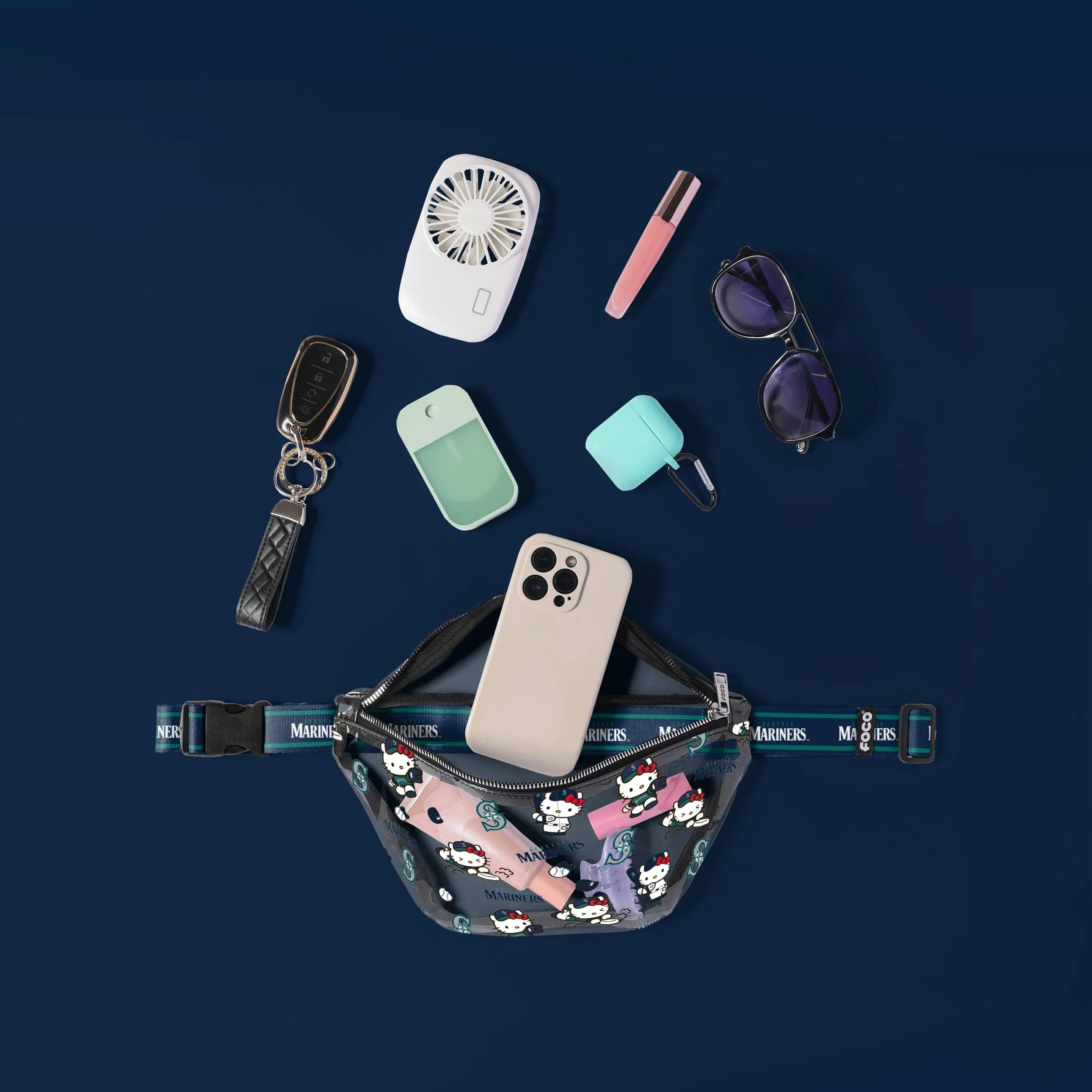 Seattle Mariners MLB Hello Kitty® Clear Fanny Pack (PREORDER - SHIPS MID JULY) - Image 3