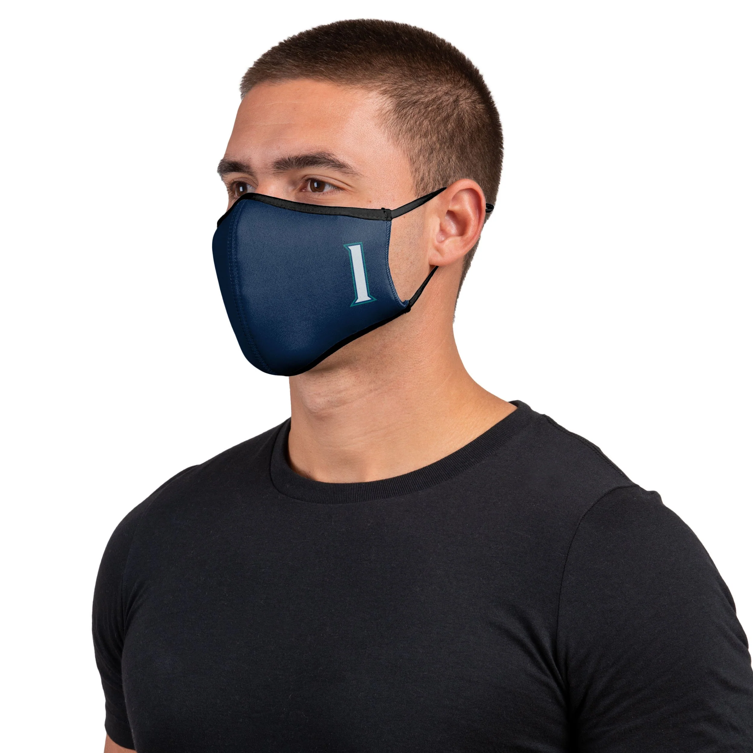 Seattle Mariners MLB Kyle Lewis On-Field Adjustable Navy & Teal Sport Face Cover - Image 2
