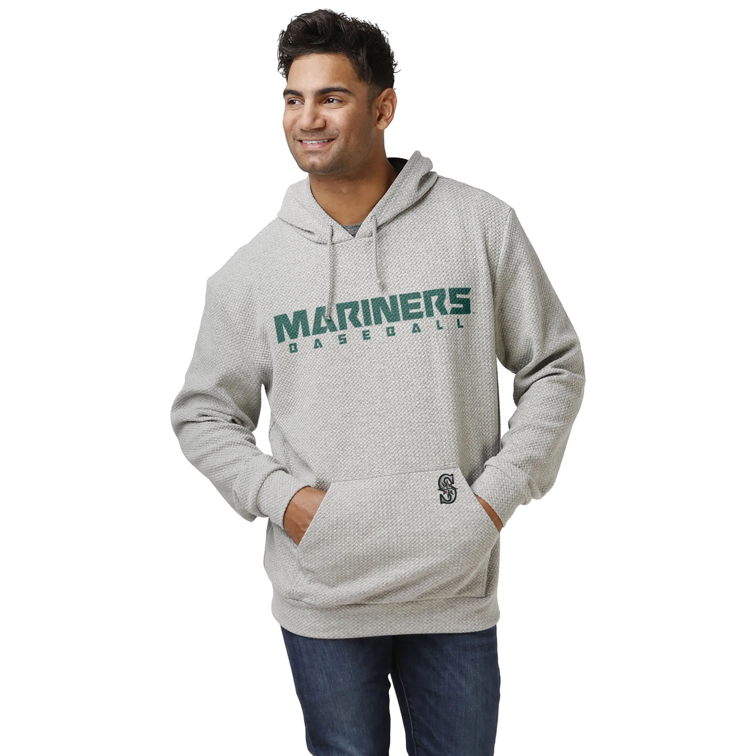 Seattle Mariners MLB Mens Gray Woven Hoodie