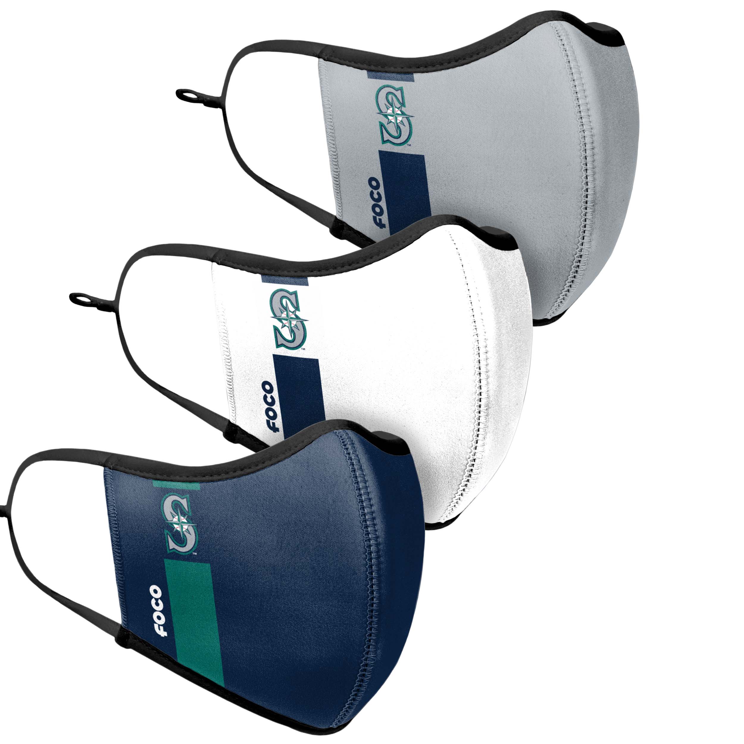 Seattle Mariners MLB Sport 3 Pack Face Cover - Image 3