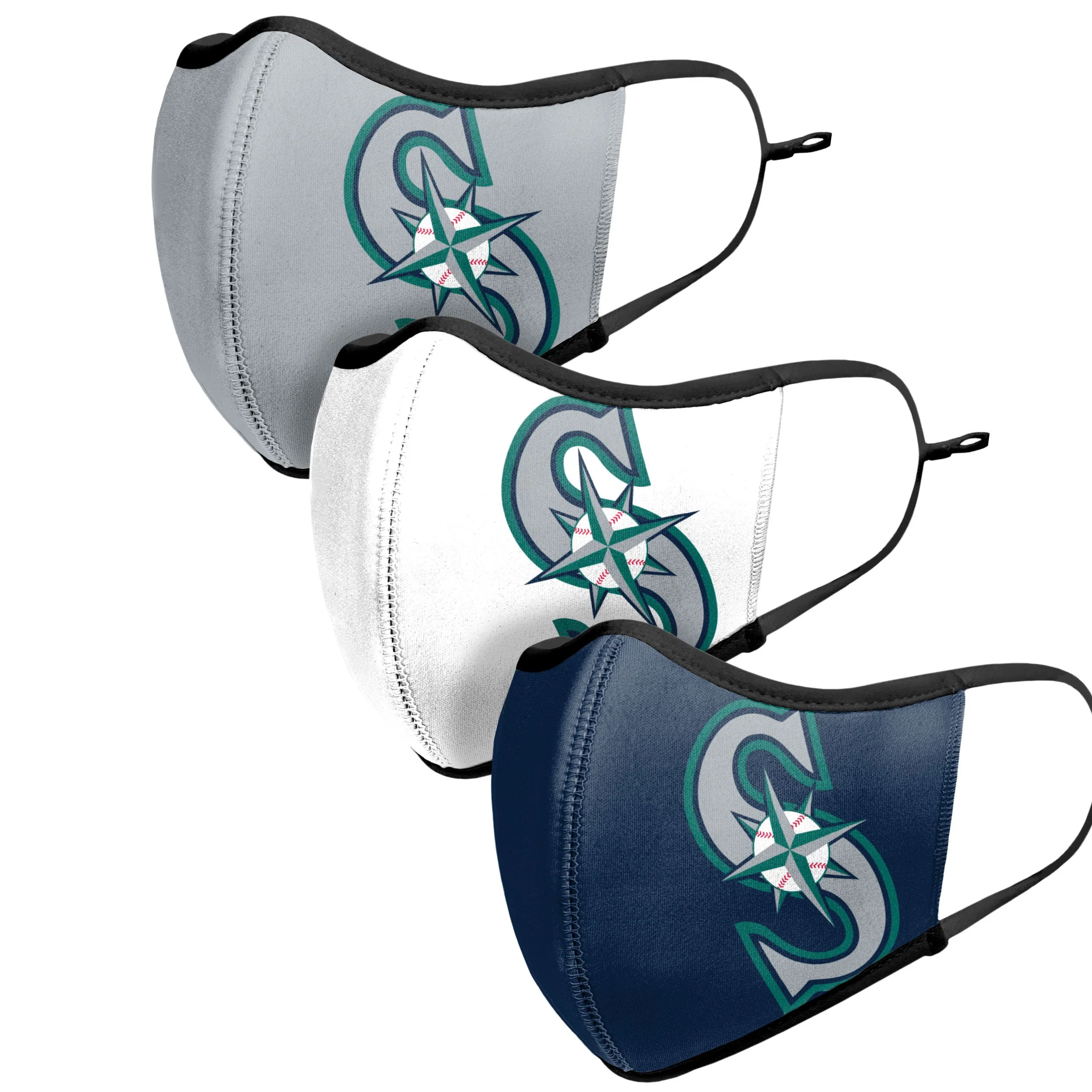 Seattle Mariners MLB Sport 3 Pack Face Cover - Image 4