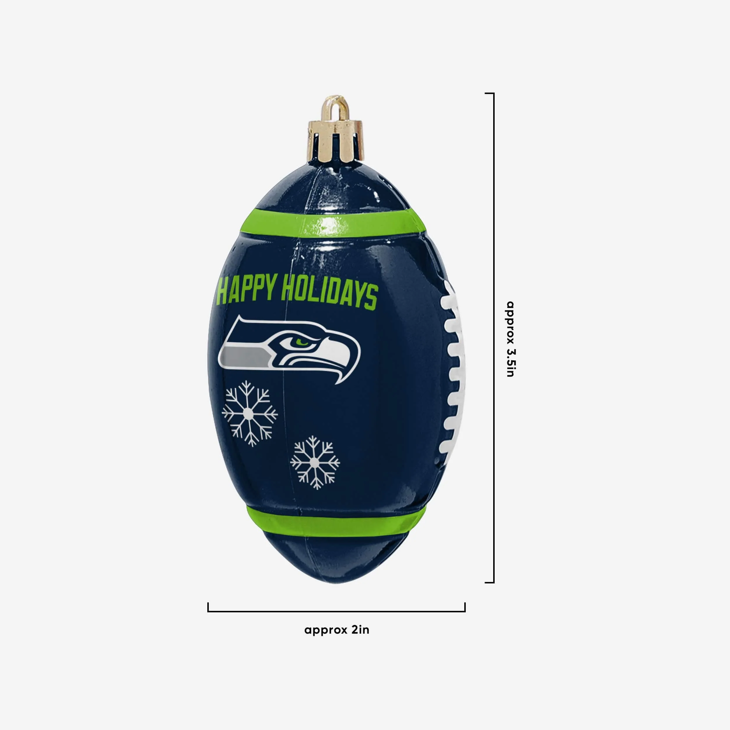 Seattle Seahawks NFL 12 Pack Football Ornament Set - Image 3