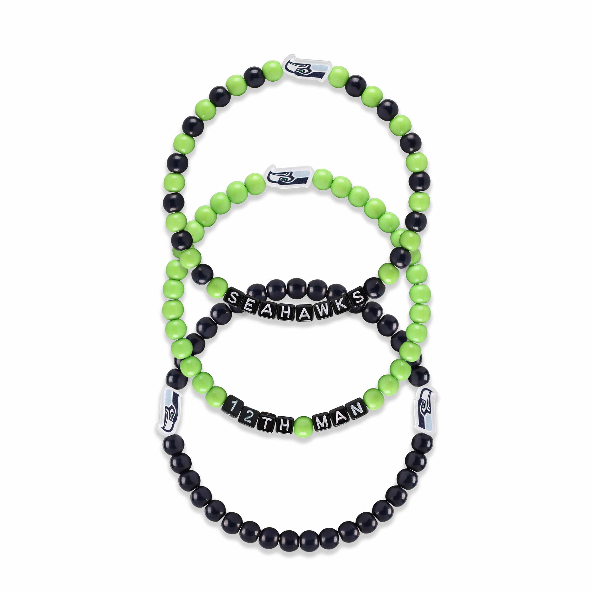 Seattle Seahawks NFL 3 Pack Beaded Friendship Bracelet