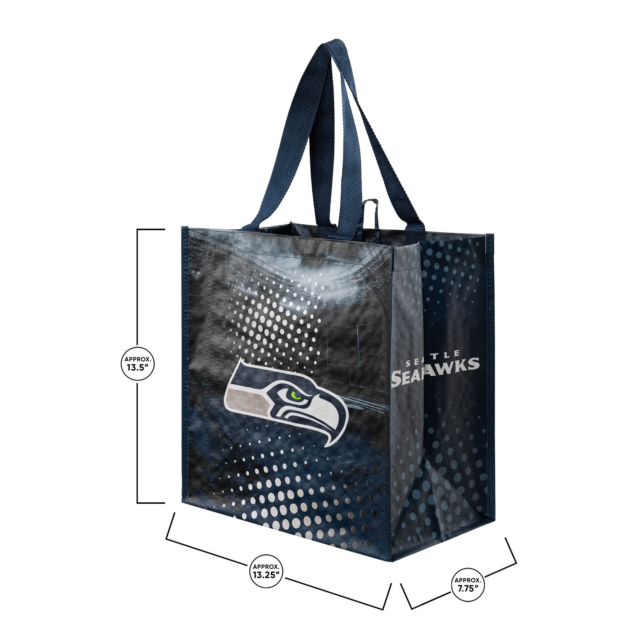 Seattle Seahawks NFL 4 Pack Reusable Shopping Bags - Image 3