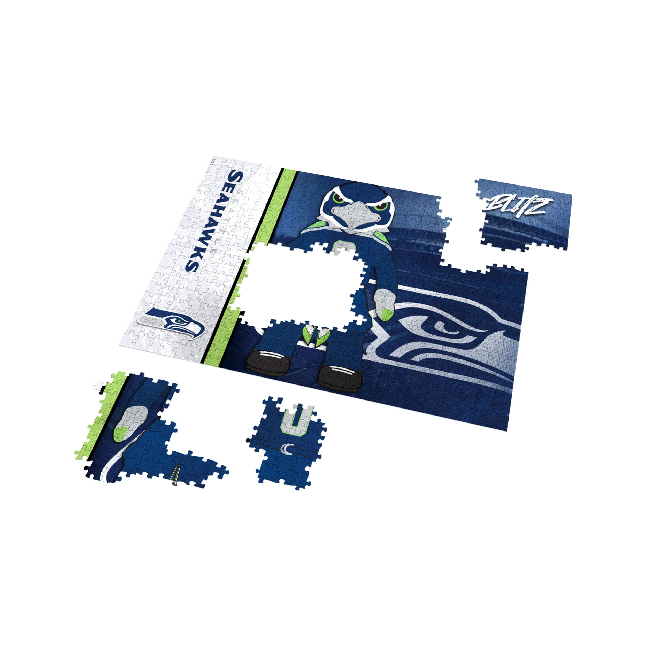 Seattle Seahawks NFL 500 Piece Jigsaw Puzzle PZLZ Mascot - Blitz - Image 3