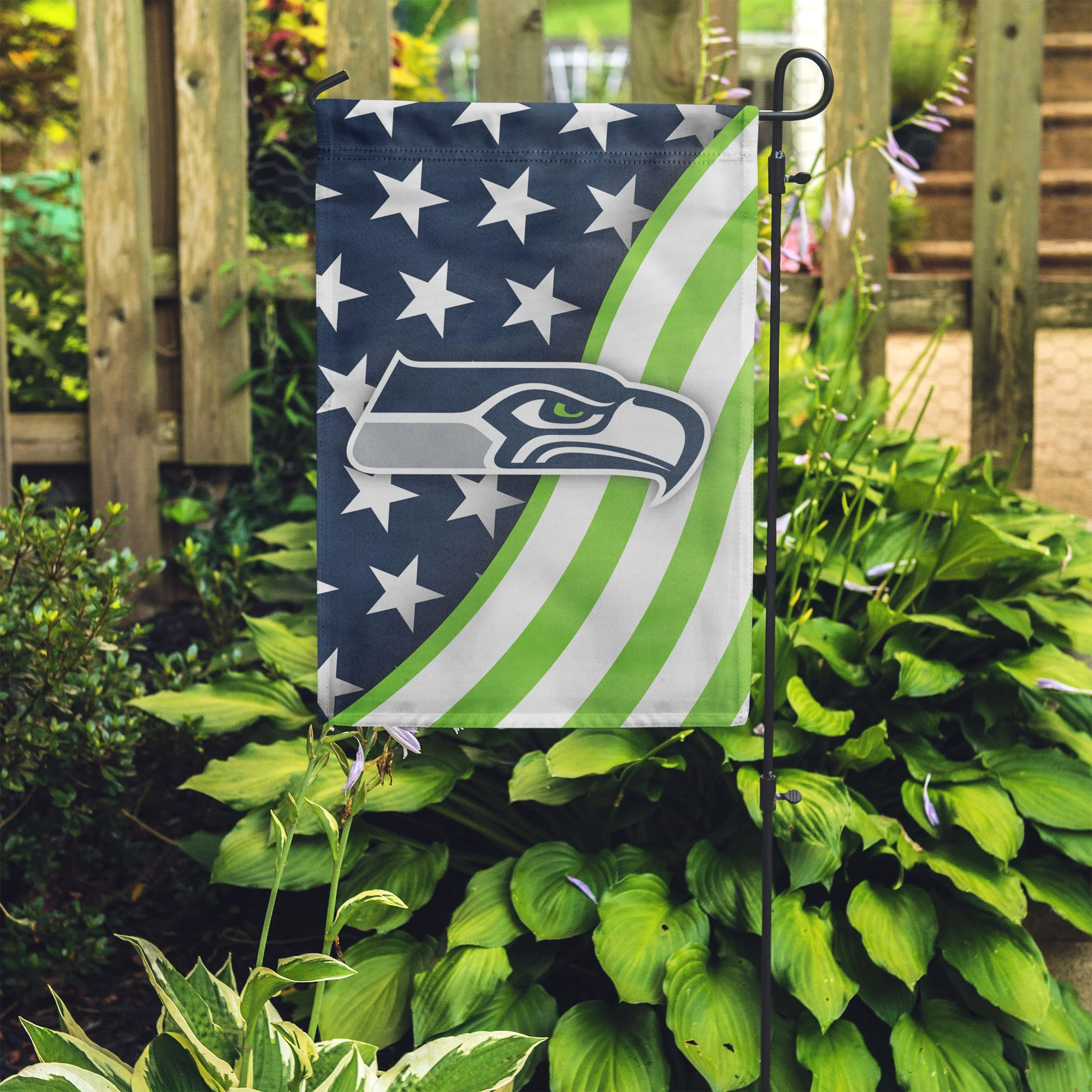 Seattle Seahawks NFL Americana Garden Flag - Image 4