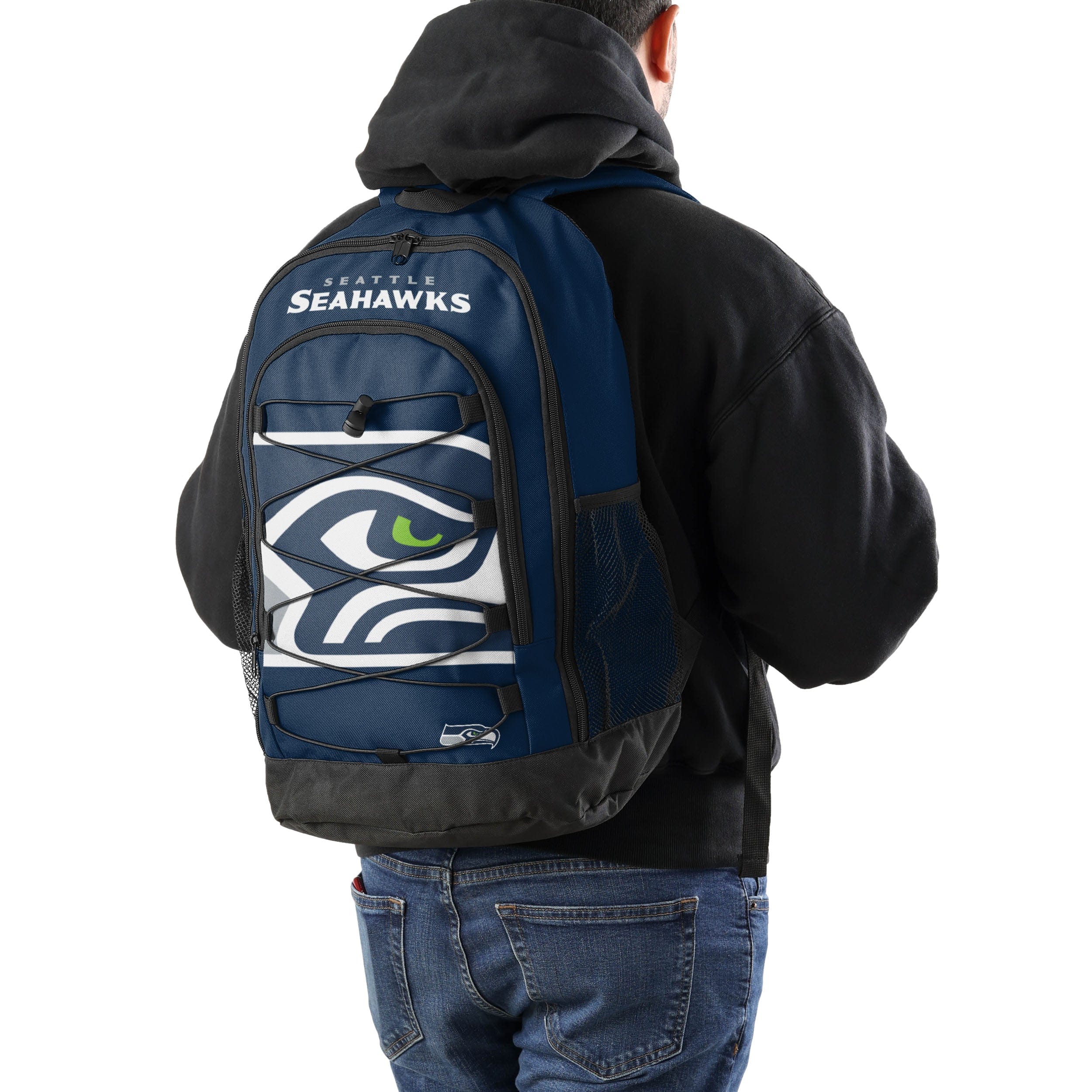 Seattle Seahawks NFL Big Logo Bungee Backpack - Image 4