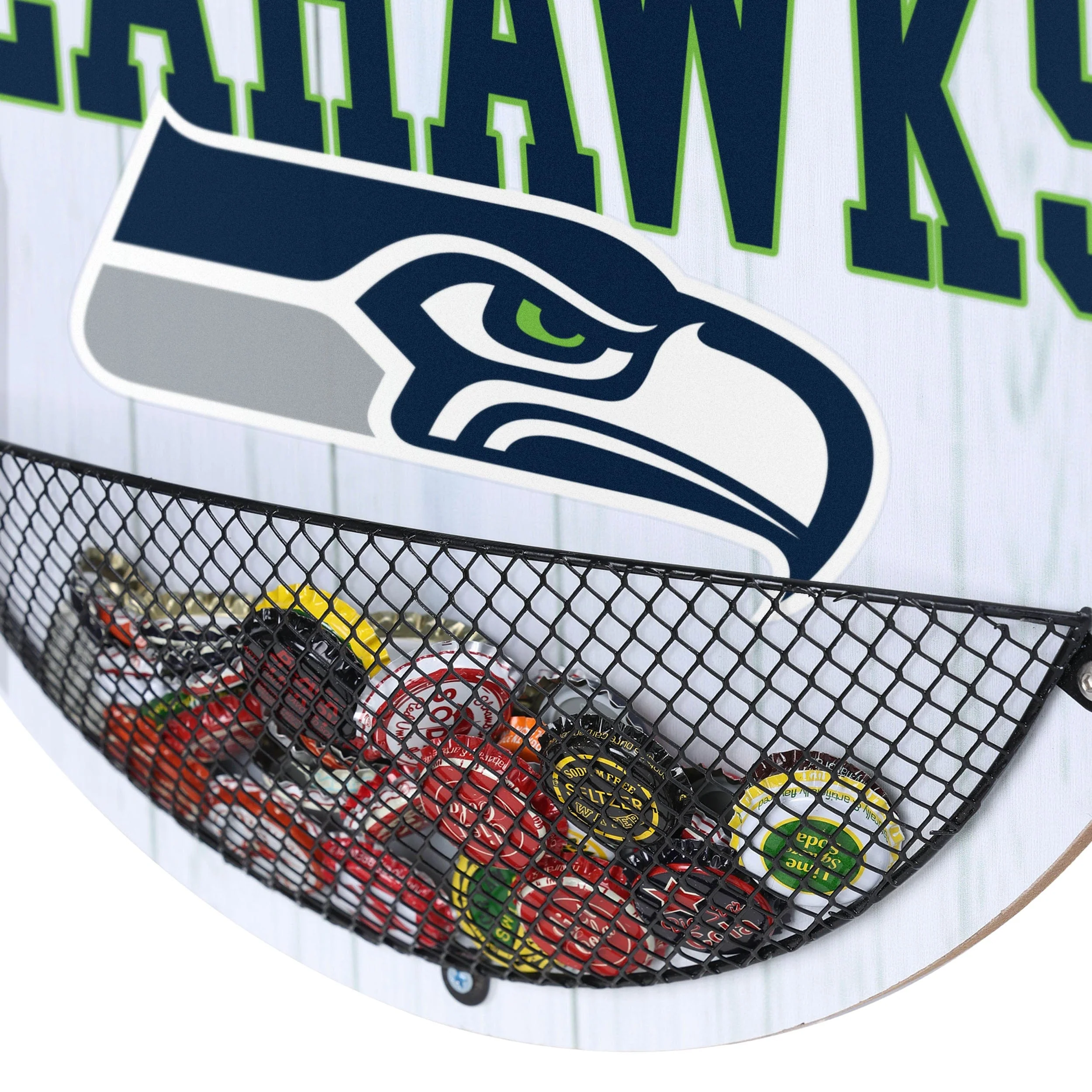 Seattle Seahawks NFL Bottle Opener Cap Catcher Wall Sign - Image 4