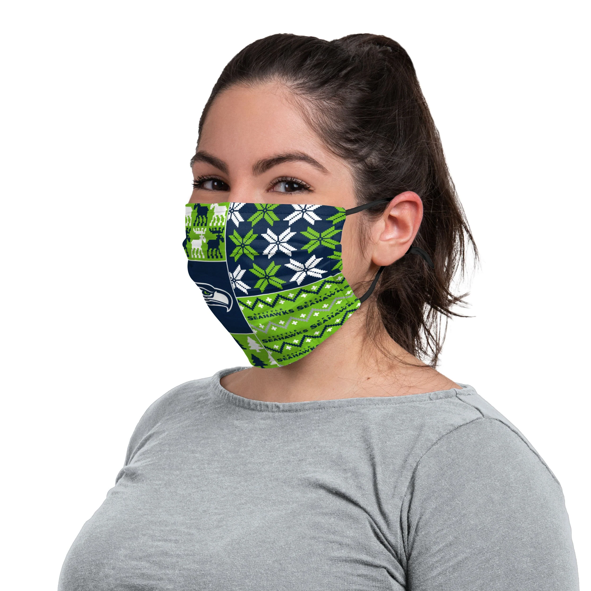 Seattle Seahawks NFL Busy Block Adjustable Face Cover - Image 3