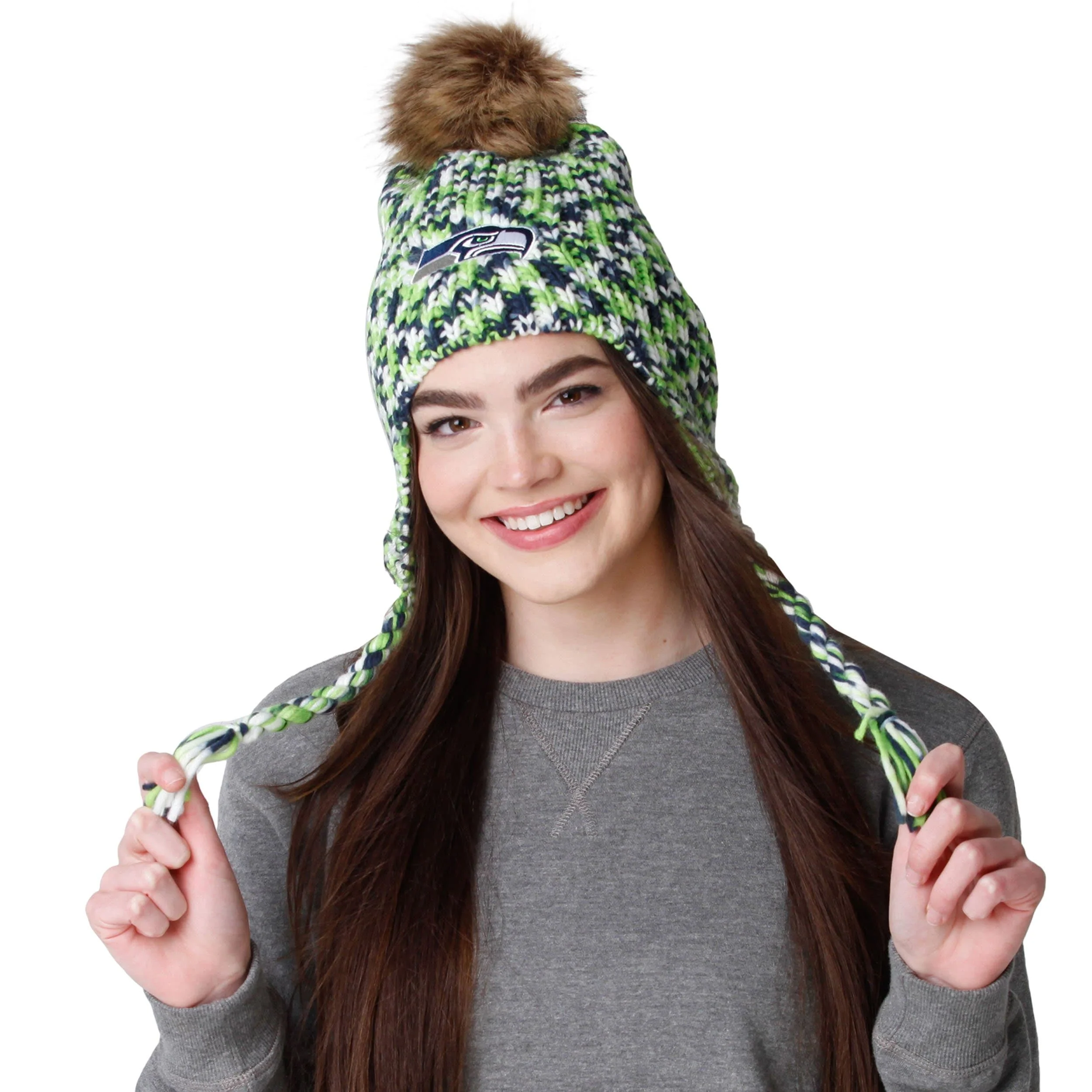 Seattle Seahawks NFL Colorblend Knit Pom Beanie - Image 2