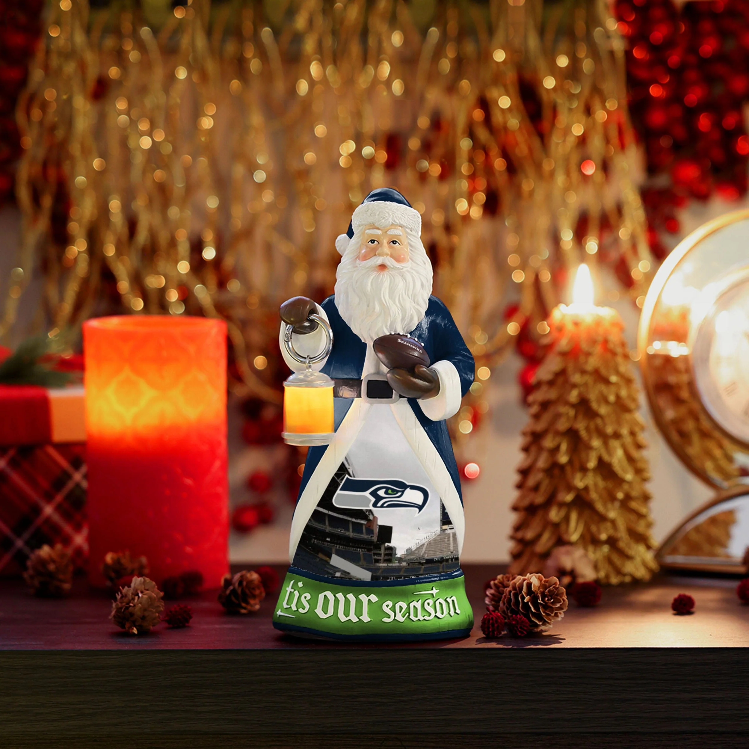 Seattle Seahawks NFL Figure with Light Up Lantern - Image 2