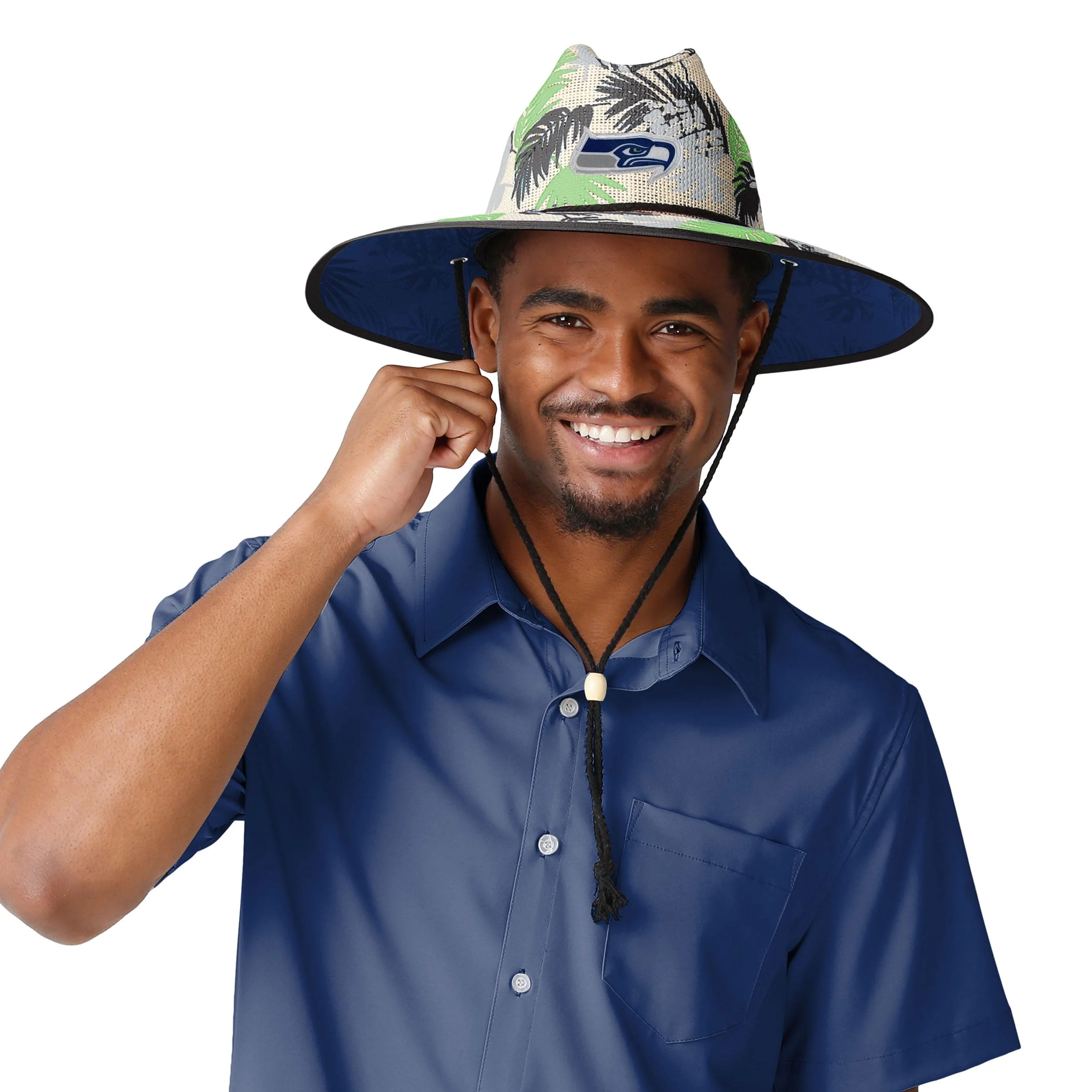 Seattle Seahawks NFL Floral Printed Straw Hat - Image 2