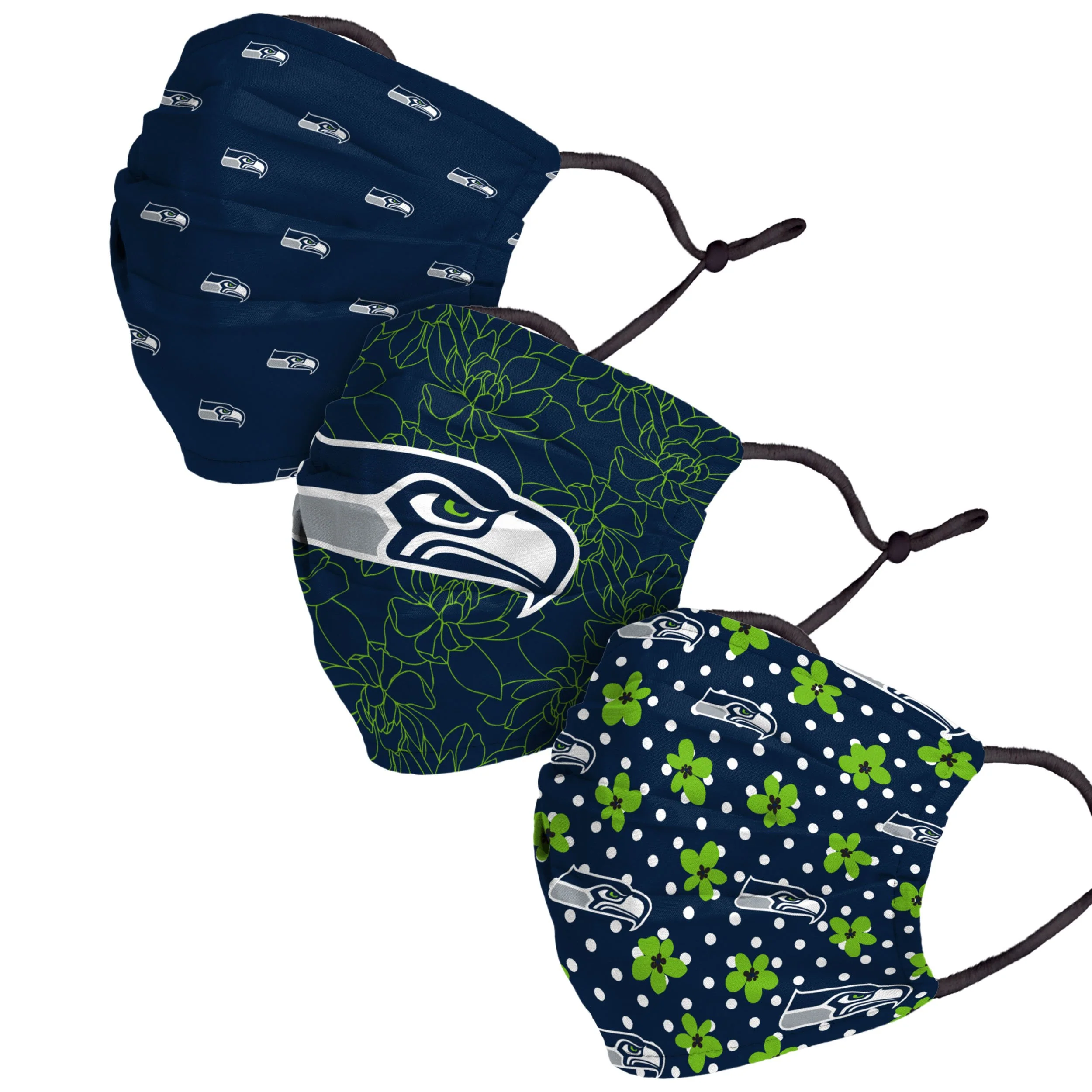 Seattle Seahawks NFL Gameday Gardener 3 Pack Face Cover - Image 2